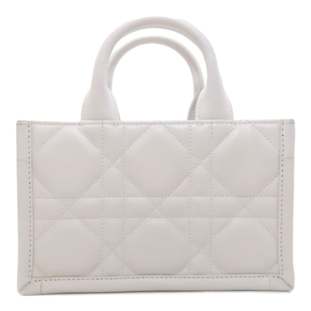 Christian Dior Gray White Leather Handbag (Pre-Owned)