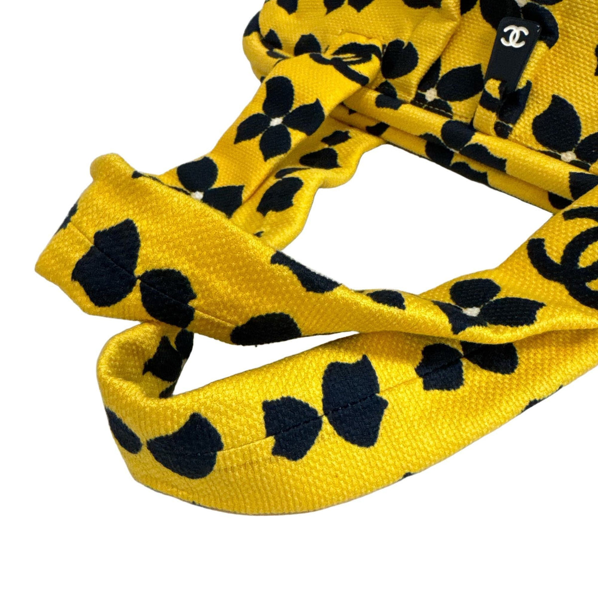 Chanel Navy Yellow Canvas Handbag (Pre-Owned)