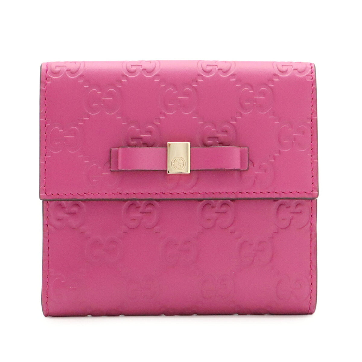 Gucci Pink Purple Gg Leather Wallet (Bi-Fold) (Pre-Owned)