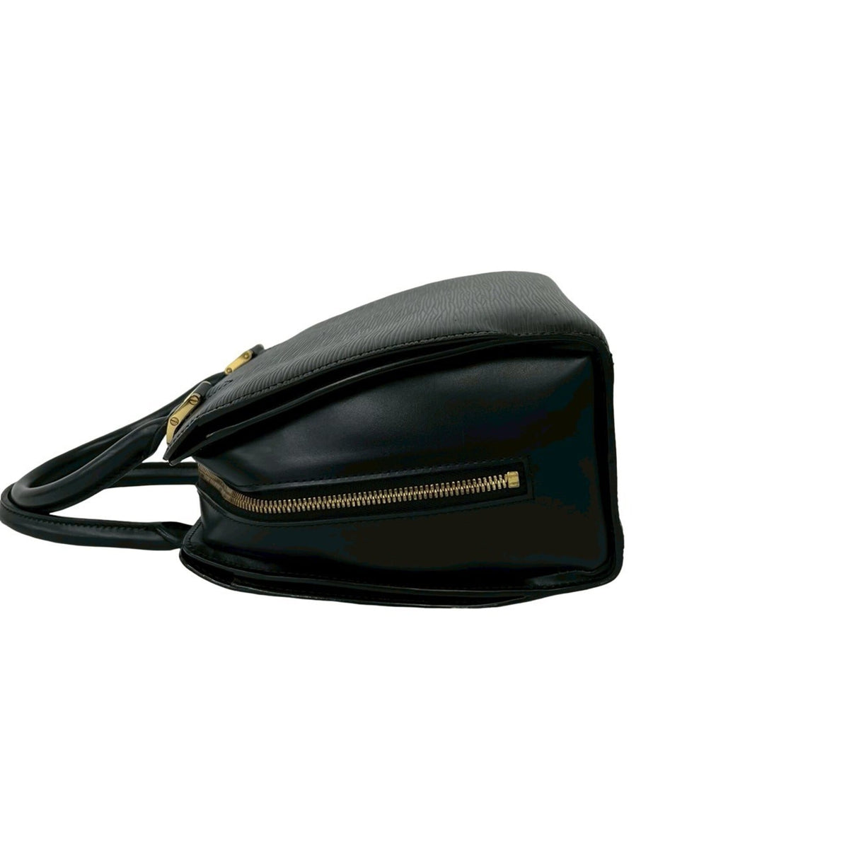 Louis Vuitton Black Leather Boston Bag Handbag (Pre-Owned)