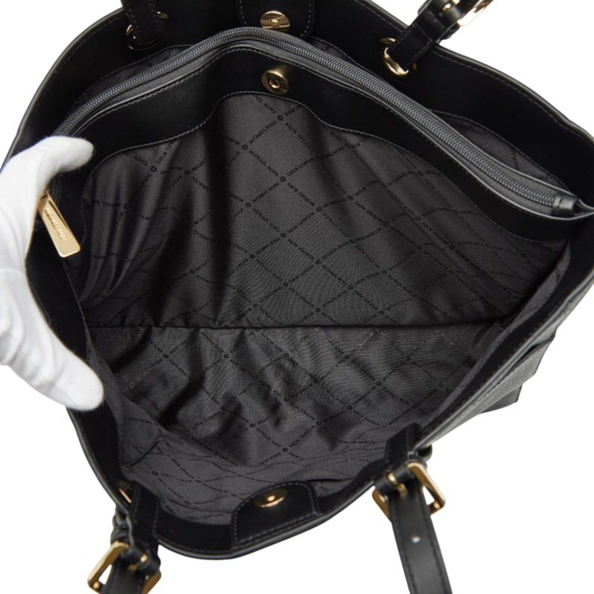 Michael Kors Black Leather Tote Bag (Pre-Owned)