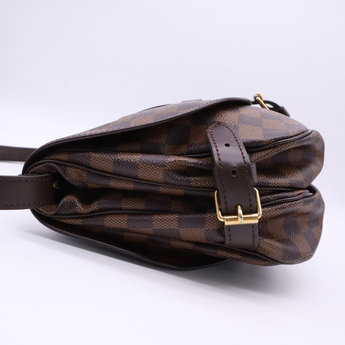 Louis Vuitton Beige Brown Coated Canvas Leather Shoulder Bag (Pre-Owned)