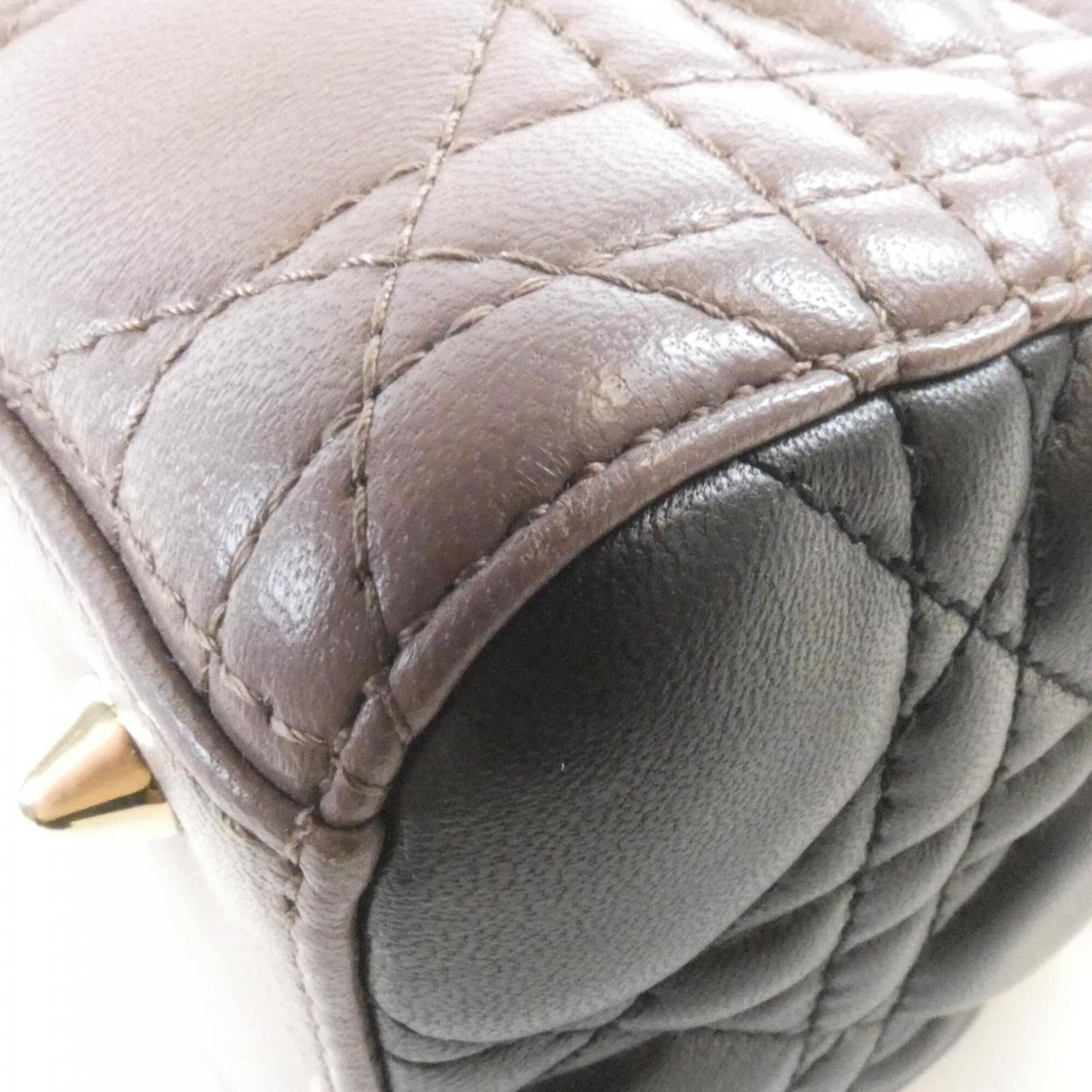 Christian Dior Gray Pink Leather Handbag (Pre-Owned)