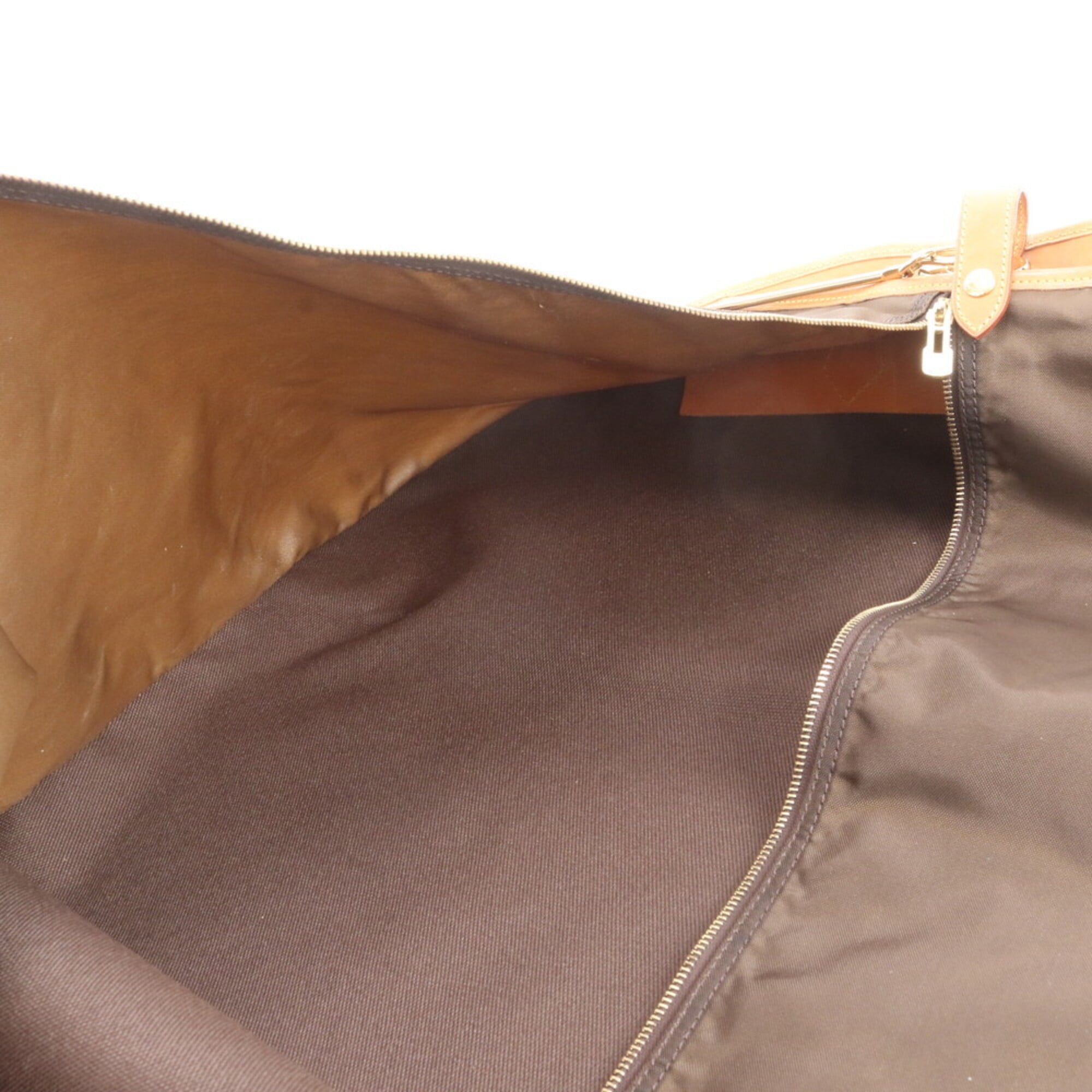 Louis Vuitton Brown Leather Coated Canvas Boston Bag (Pre-Owned)