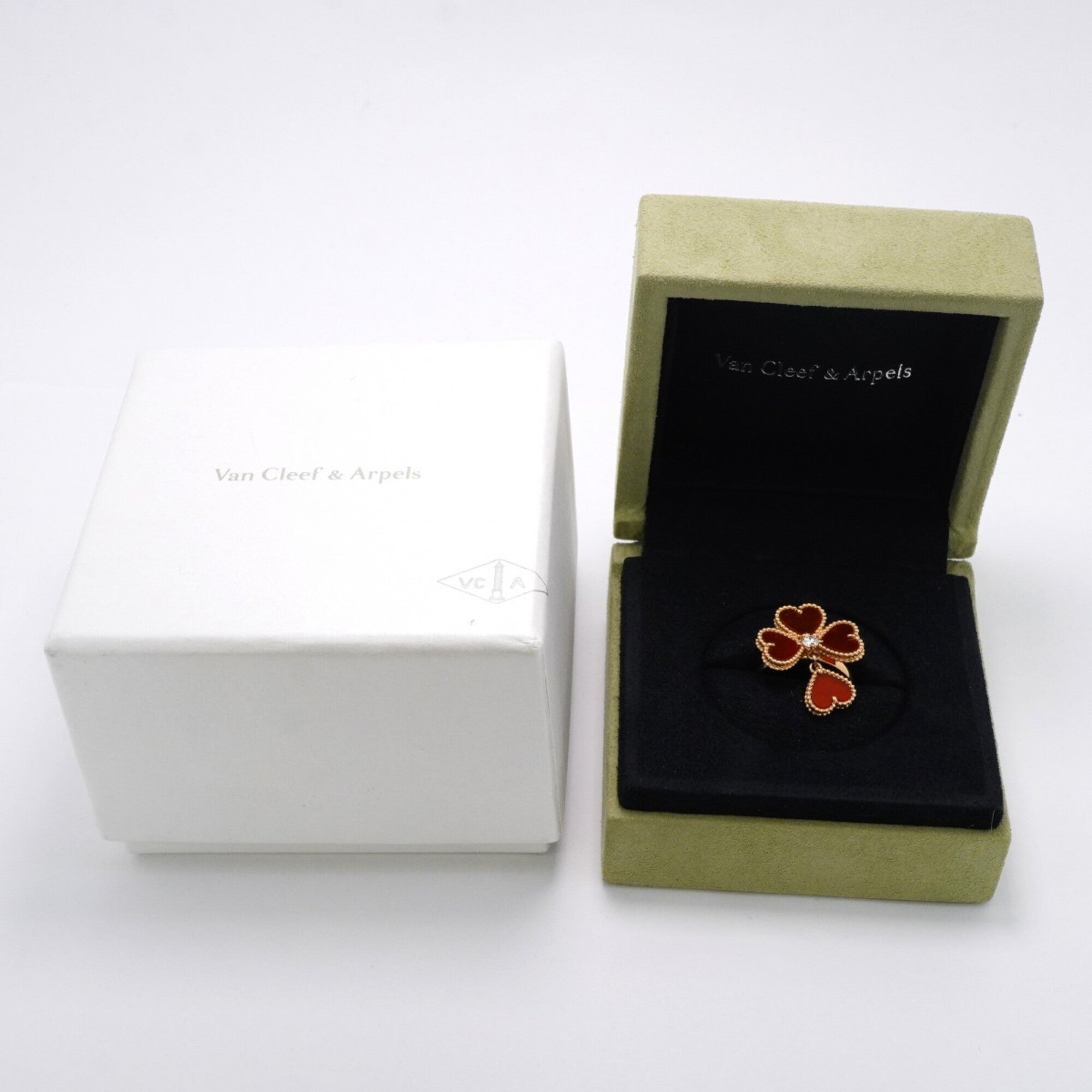Van Cleef & Arpels Red Color Pink Gold (18K) Band Ring (Pre-Owned)