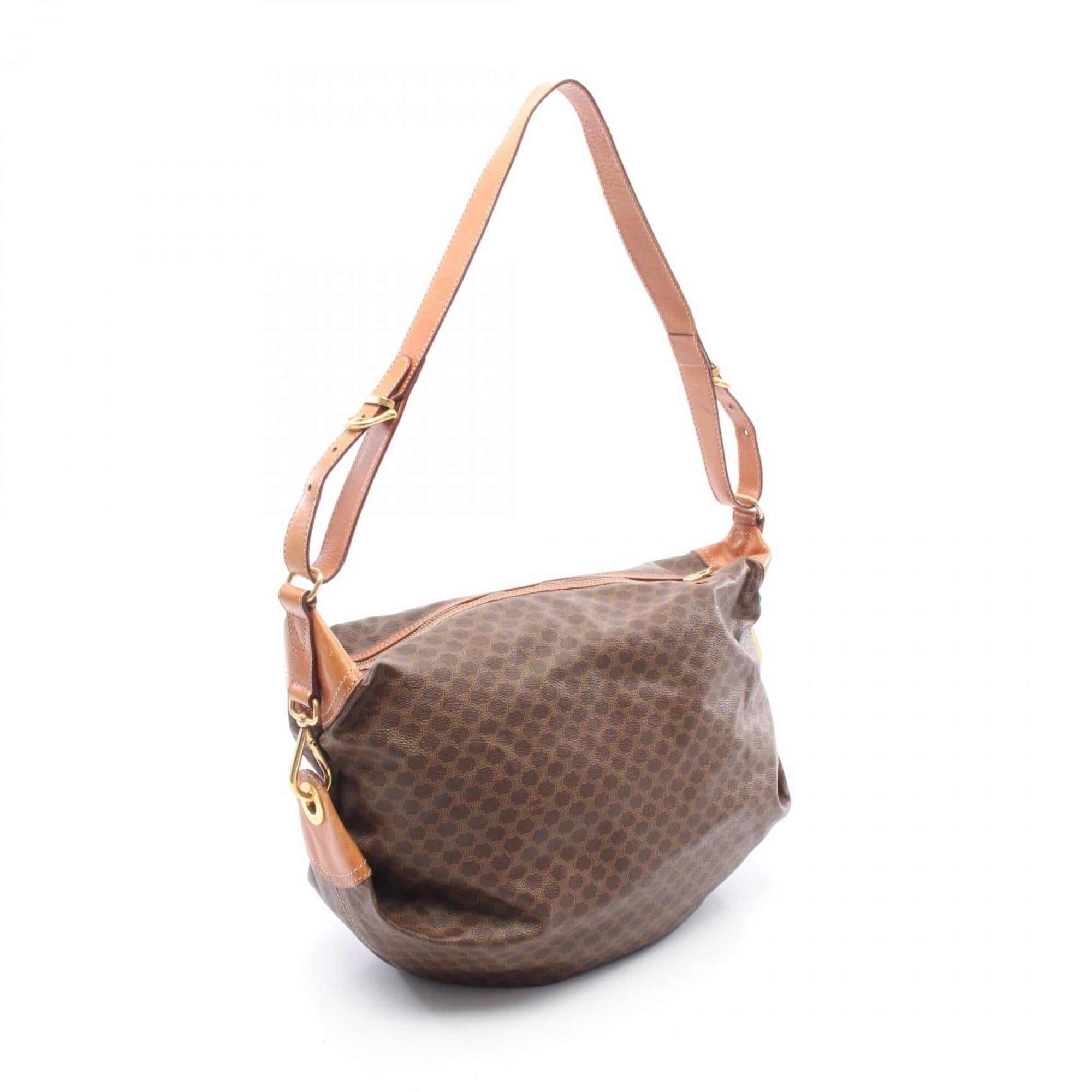 Celine Brown Coated Canvas Handbag Shoulder Bag (Pre-Owned)