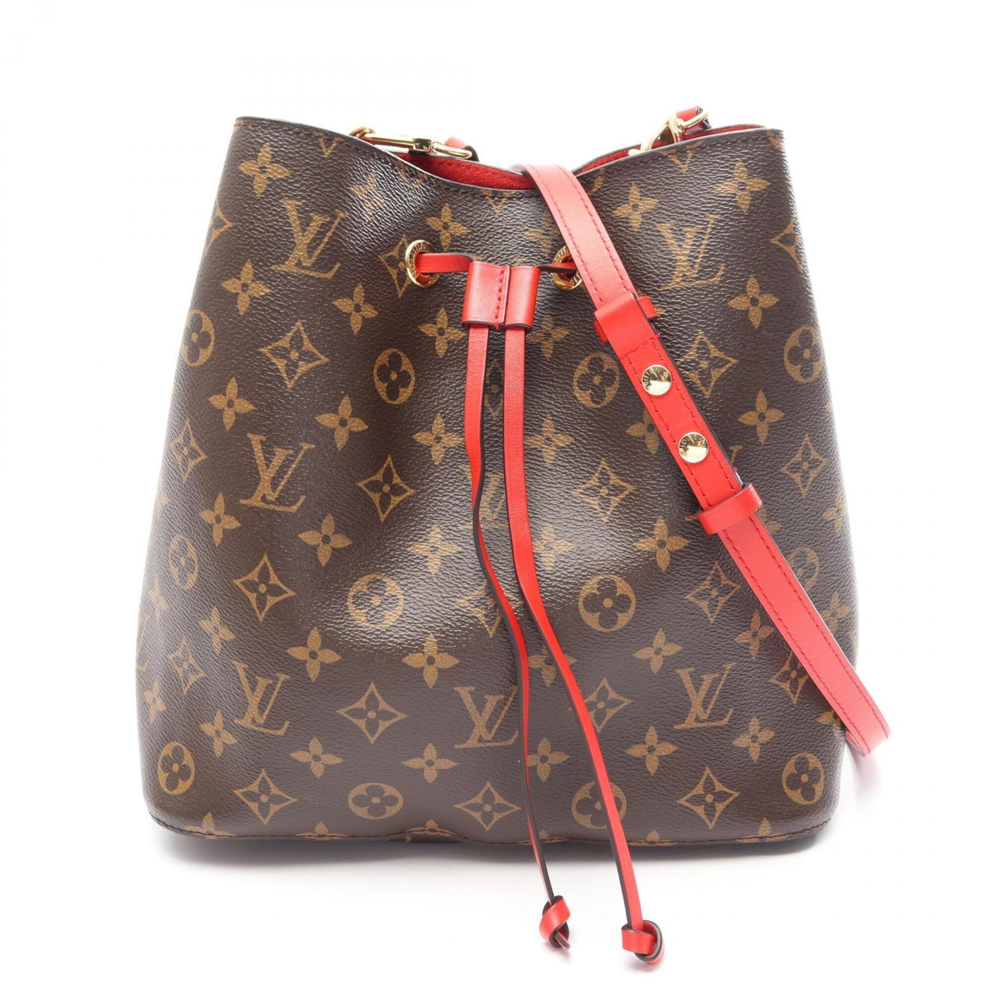 Louis Vuitton Brown Coquelicots Red Color Coated Canvas Pvc Monogram Leather Handbag Shoulder Bag (Pre-Owned)