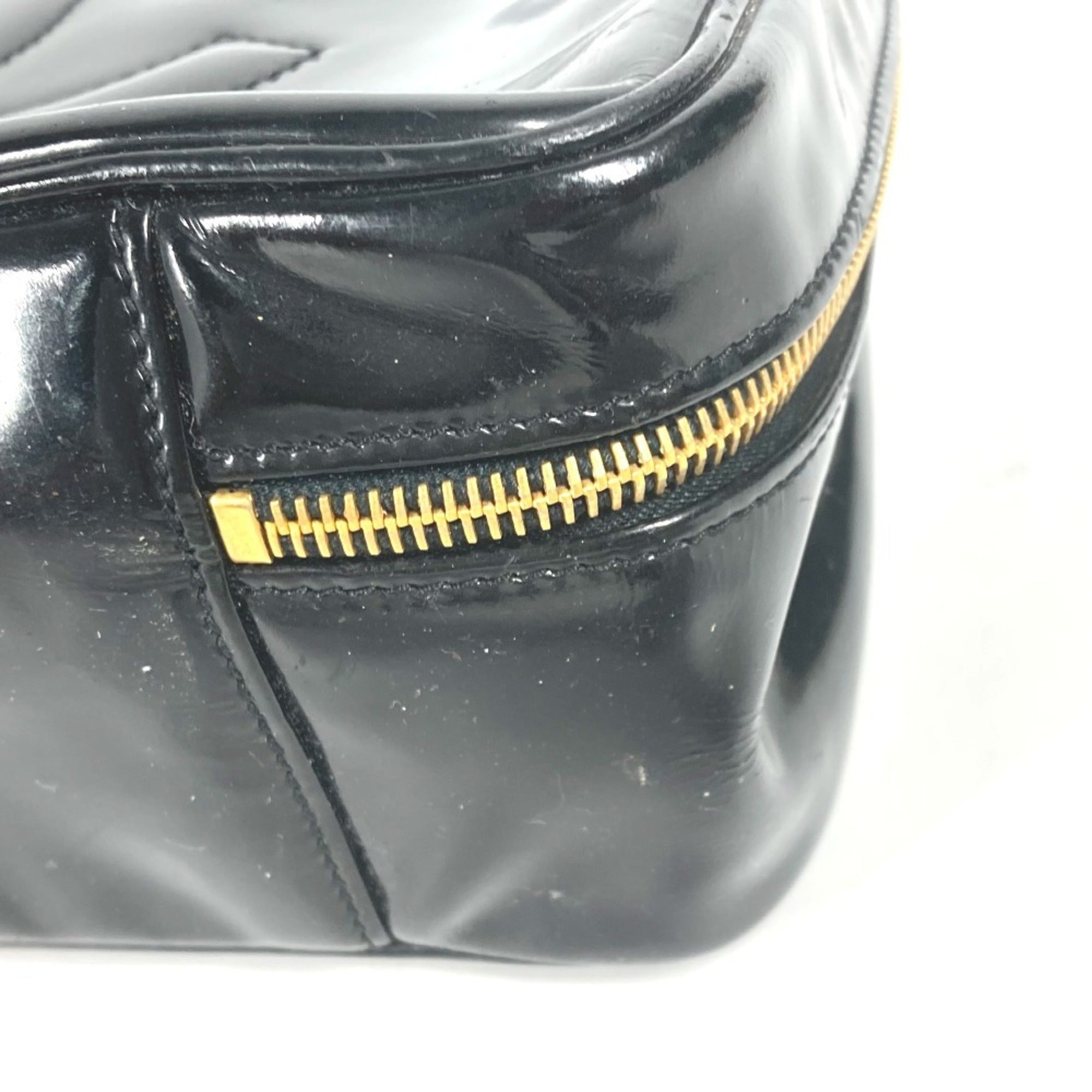 Chanel Black Leather Handbag Vanity Bag (Pre-Owned)