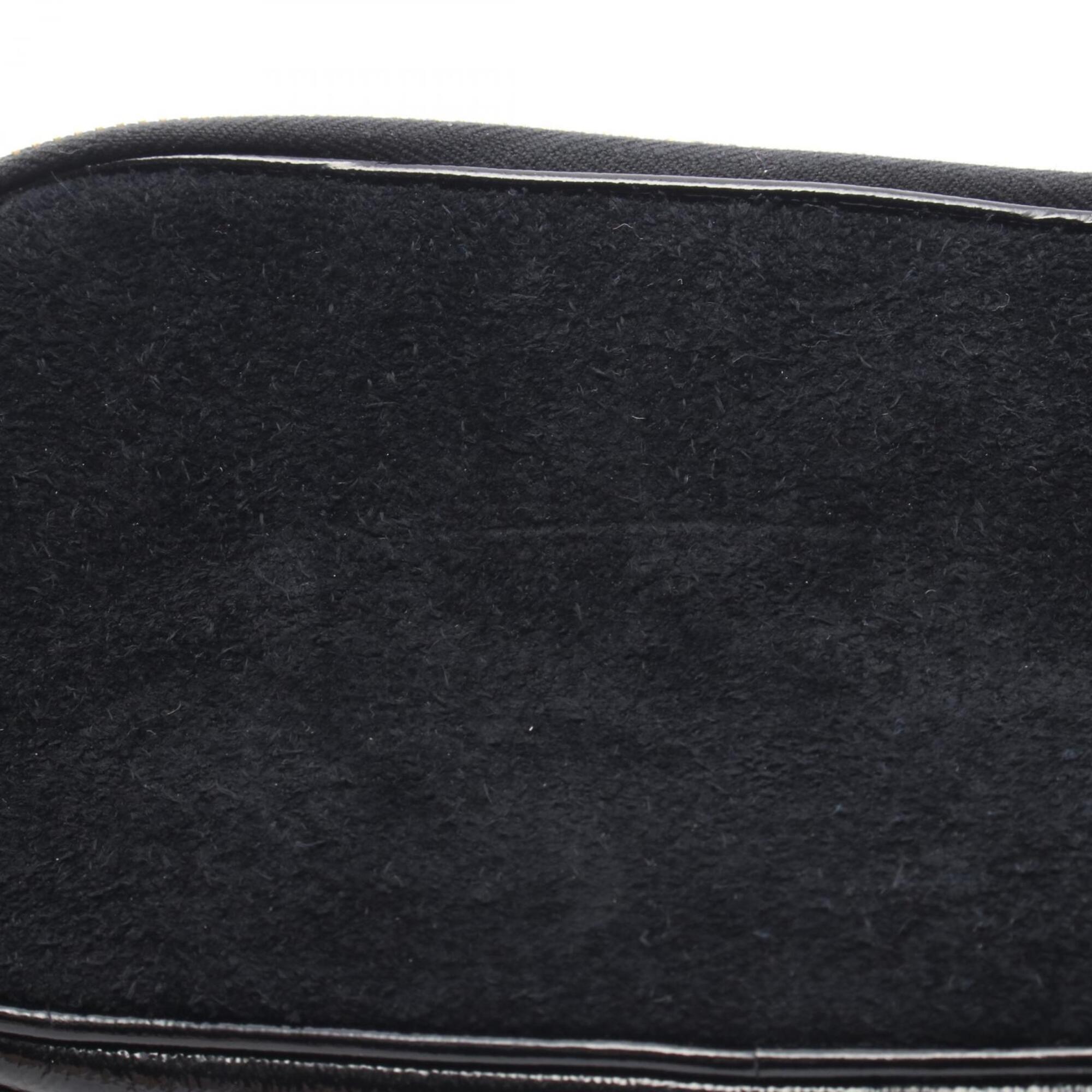 Gucci Black Patent Leather Suede Handbag Shoulder Bag (Pre-Owned)