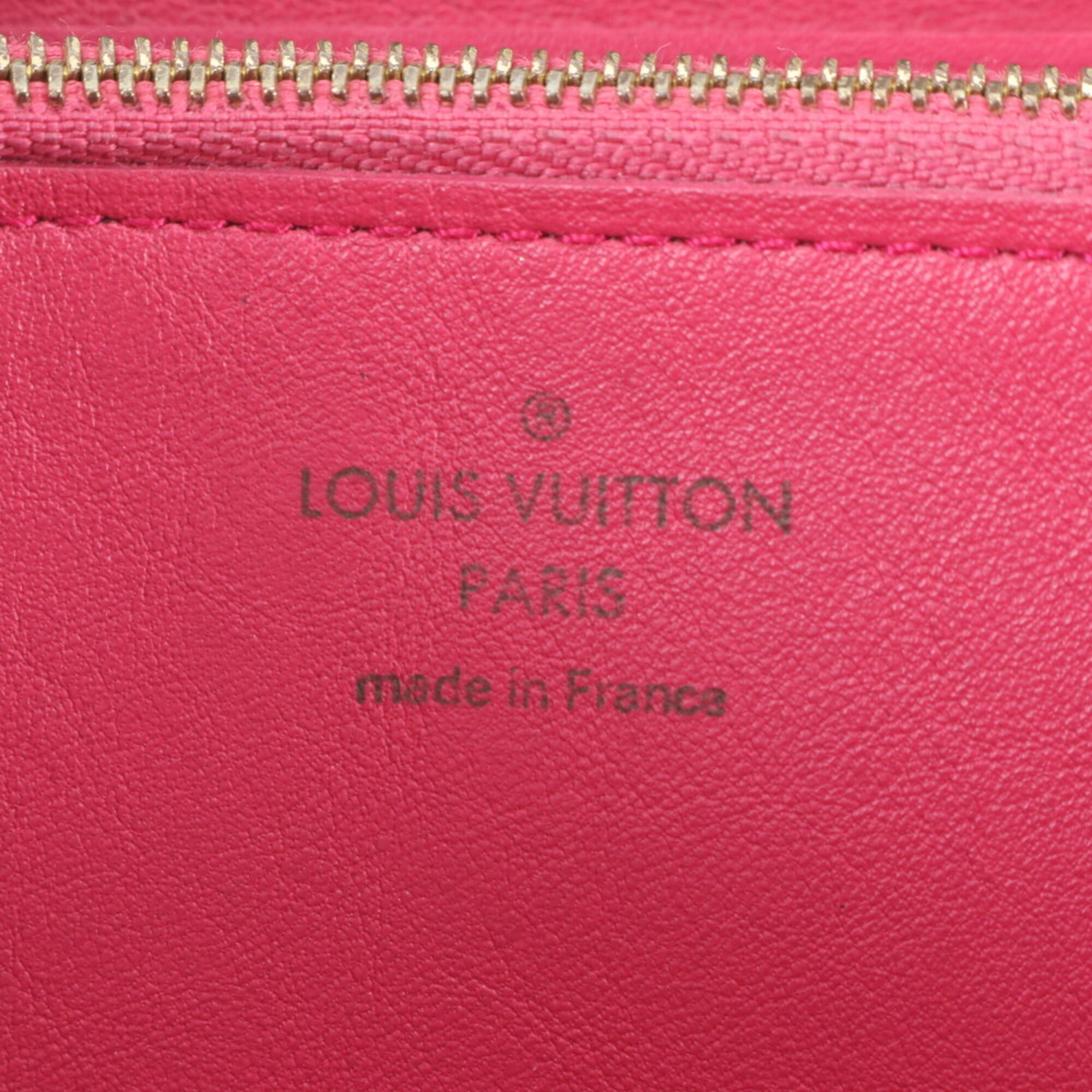 Louis Vuitton Hot Pink Noir Leather Long Wallet (Bi-Fold) (Pre-Owned)