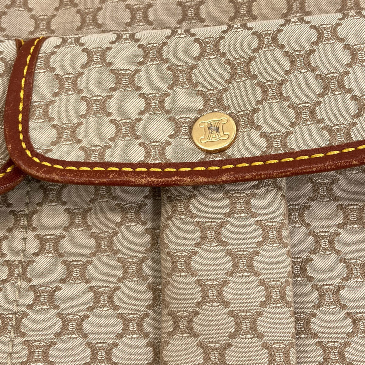 Celine Brown Canvas Shoulder Bag (Pre-Owned)