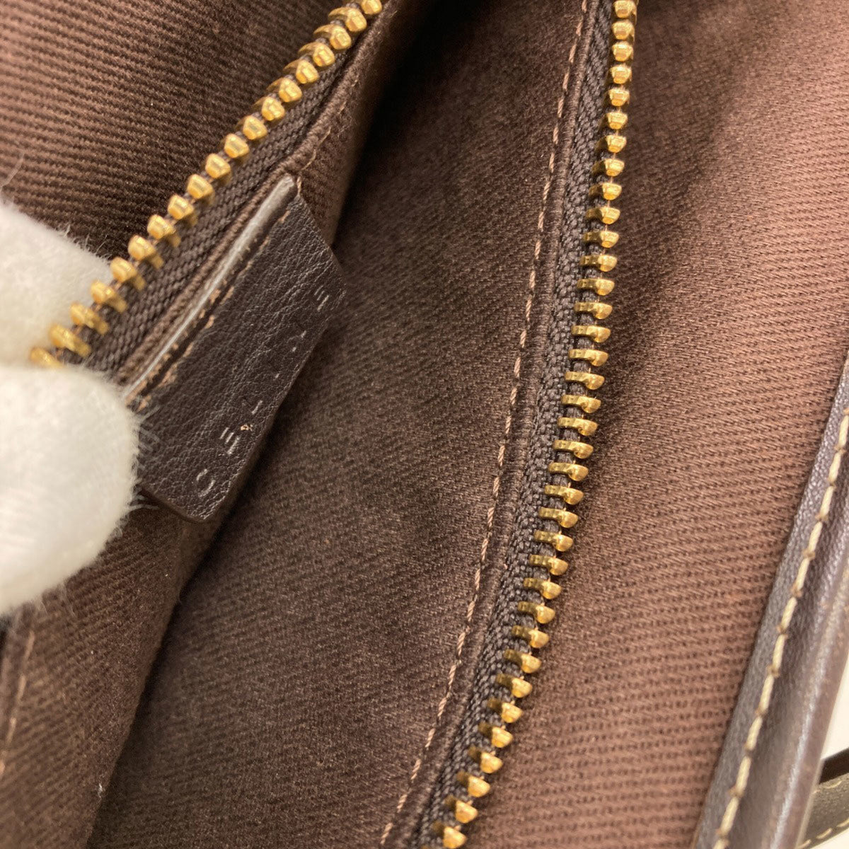Celine Brown Canvas Handbag (Pre-Owned)