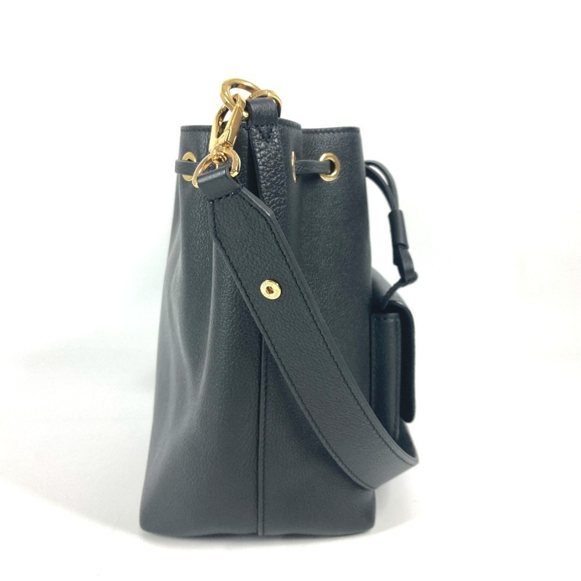 Louis Vuitton Black Noir Leather Handbag Shoulder Bag (Pre-Owned)
