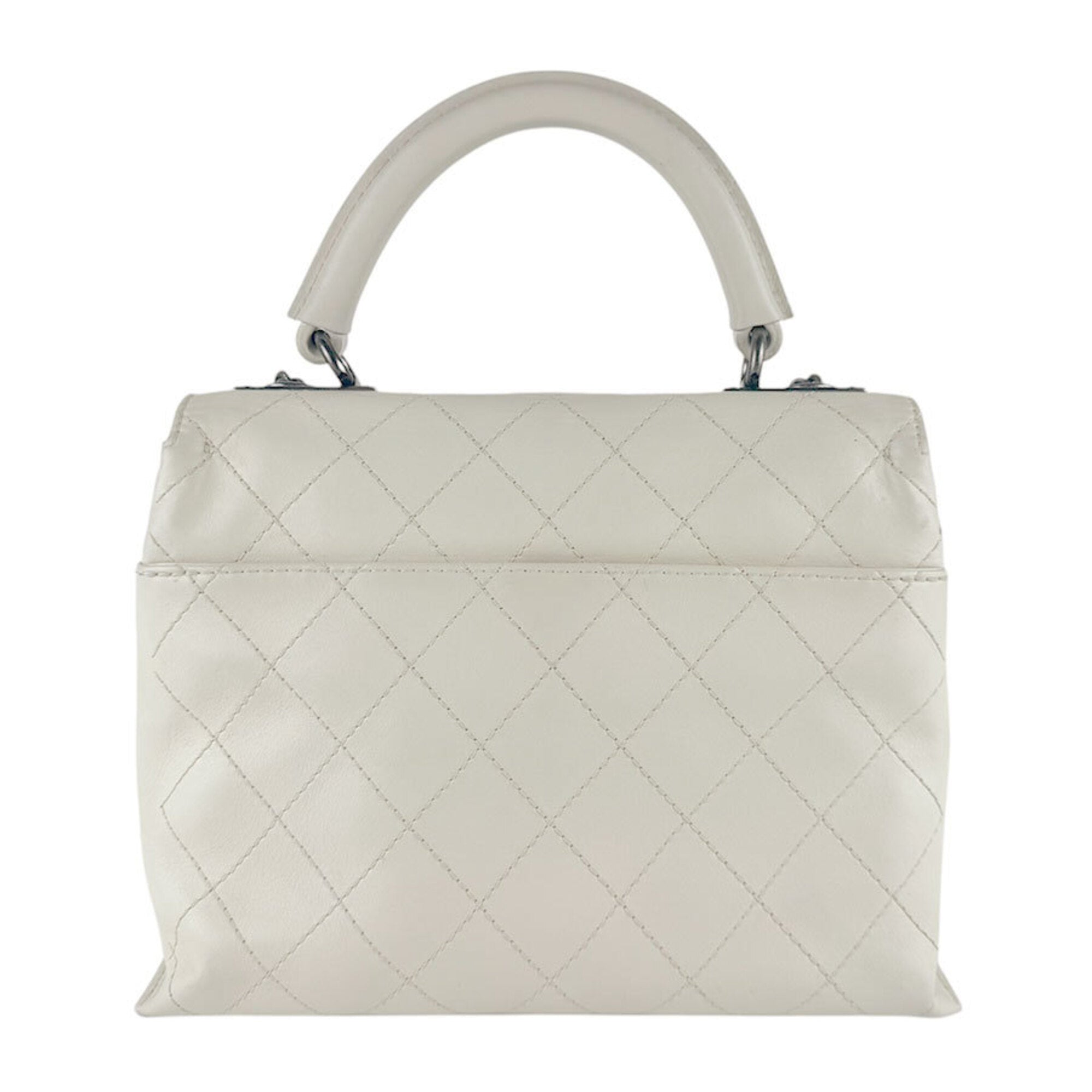 Chanel Ivory Leather Handbag Shoulder Bag (Pre-Owned)