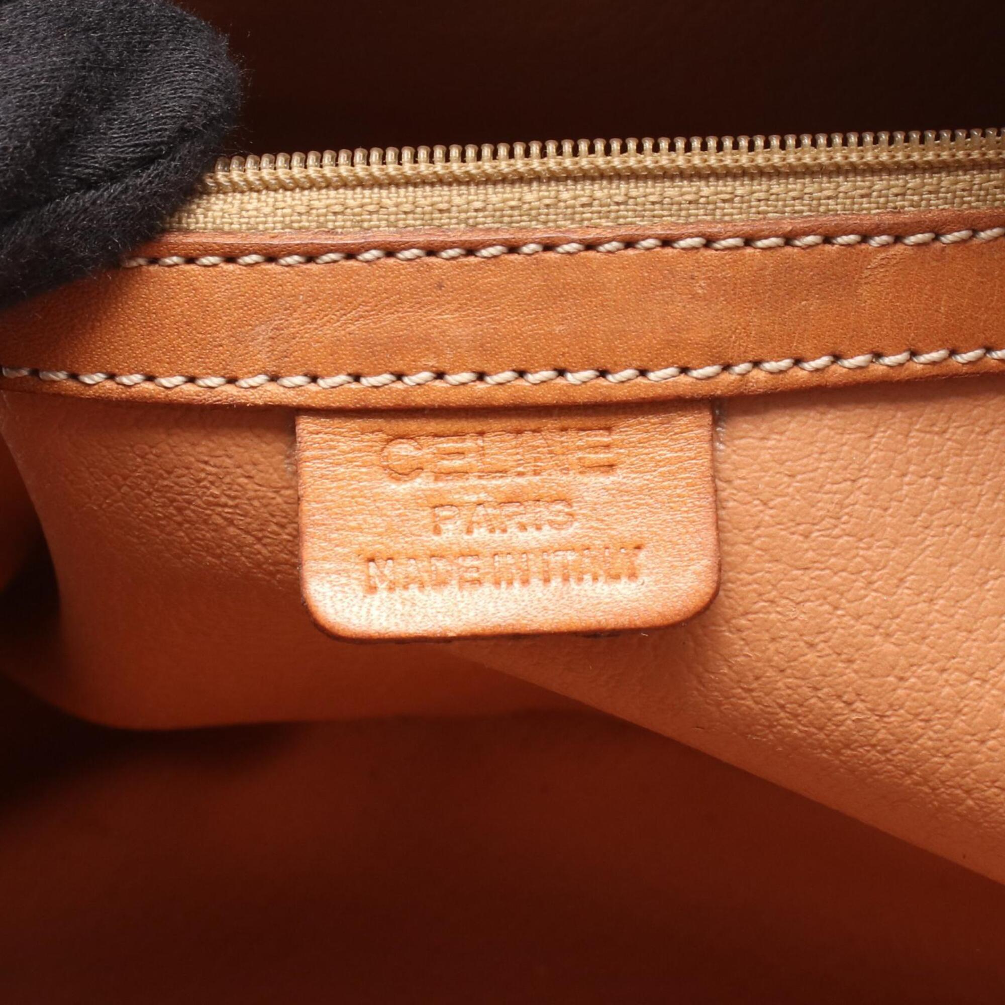 Celine Brown Coated Canvas Leather Handbag (Pre-Owned)