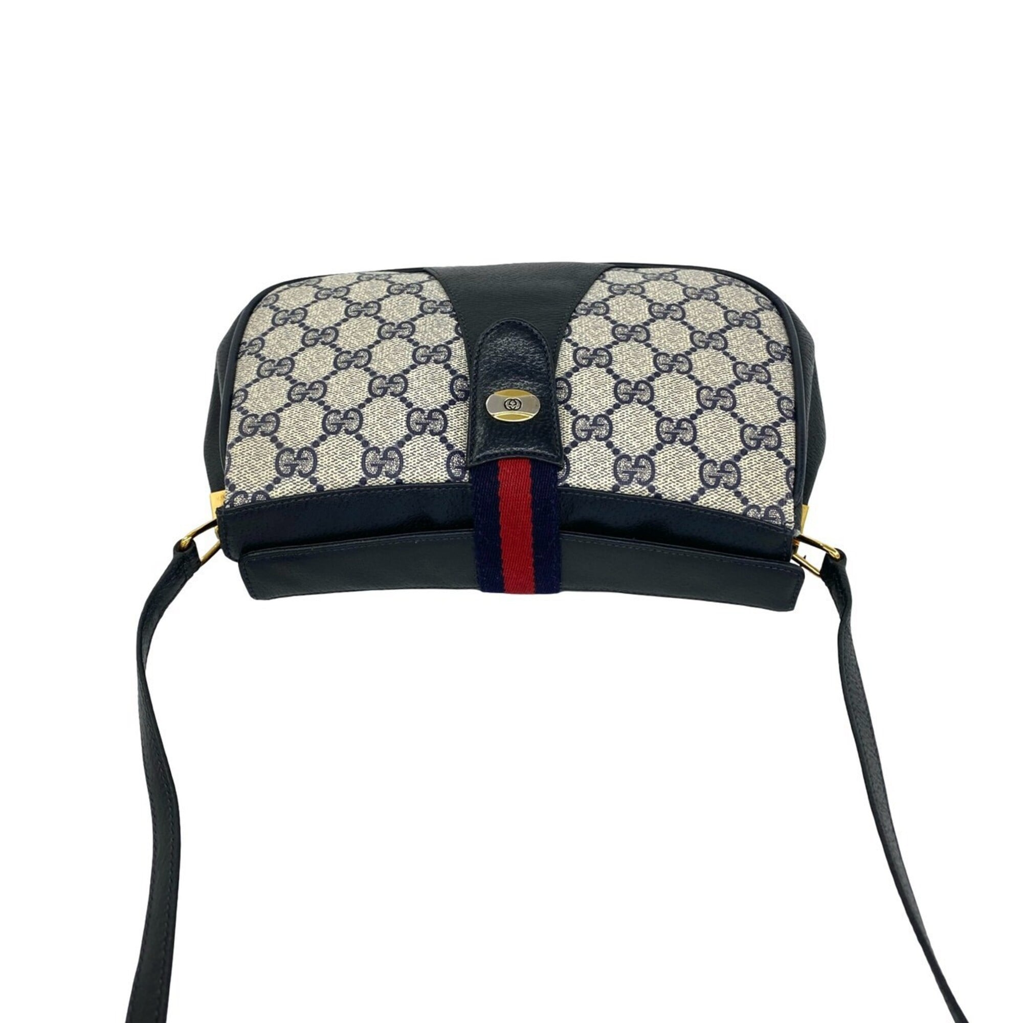 Gucci Navy Red Color Leather Pvc Pochette Shoulder Bag (Pre-Owned)