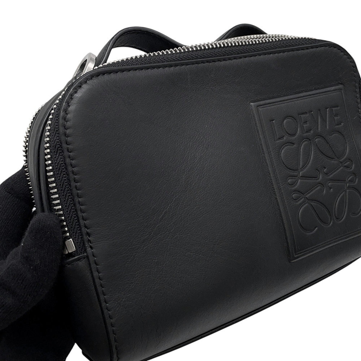 Loewe Black Leather Shoulder Bag Sling Bag (Pre-Owned)