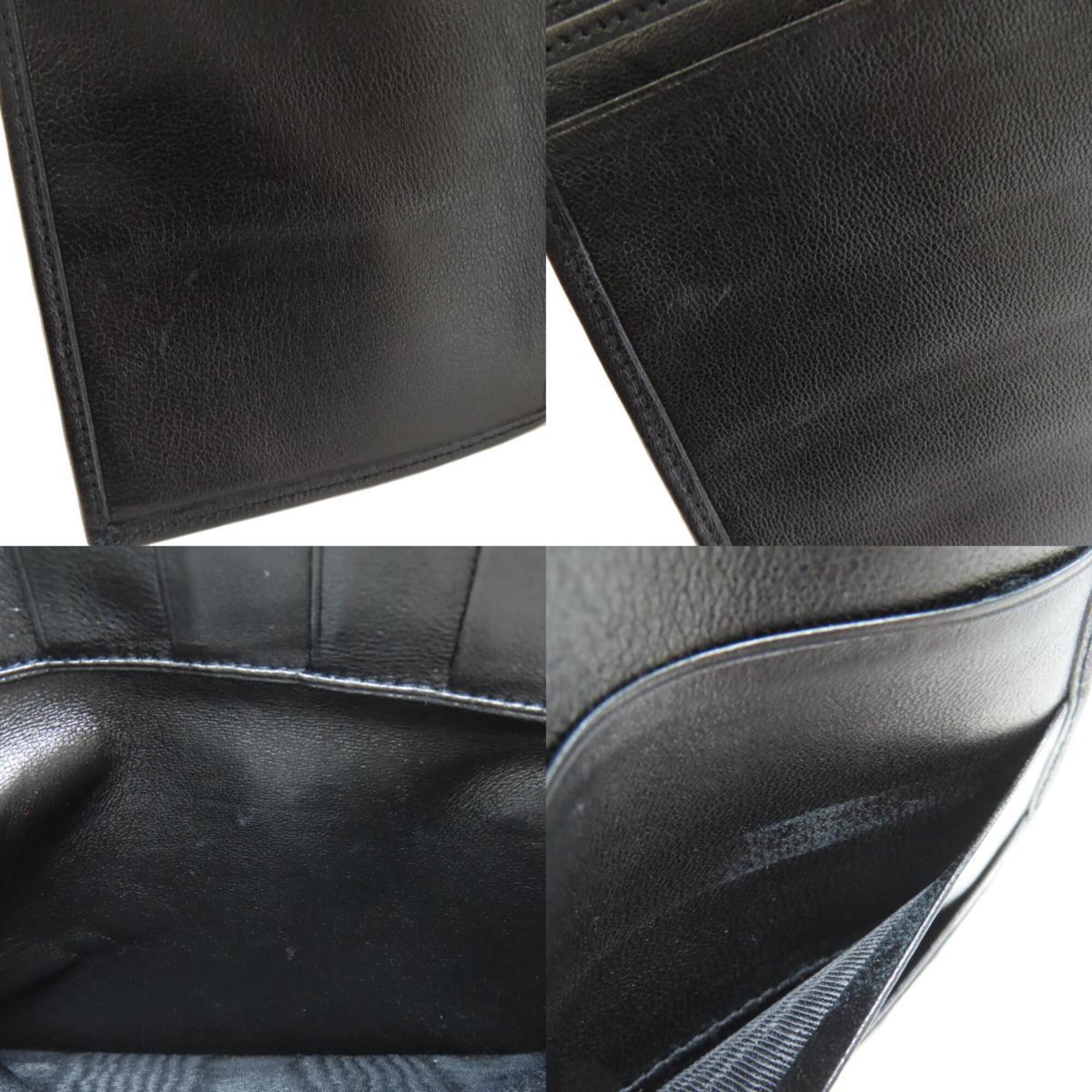 Chanel Black Leather Long Wallet (Bi-Fold) (Pre-Owned)