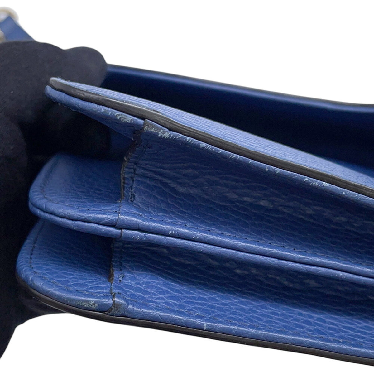 Gucci Black Blue Leather Handbag Shoulder Bag (Pre-Owned)