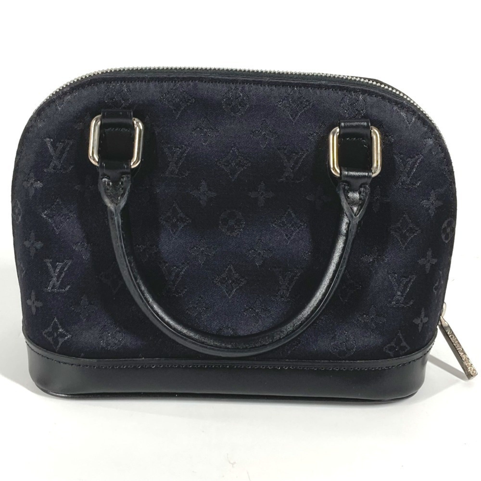 Louis Vuitton Black Noir Satin Leather Handbag (Pre-Owned)