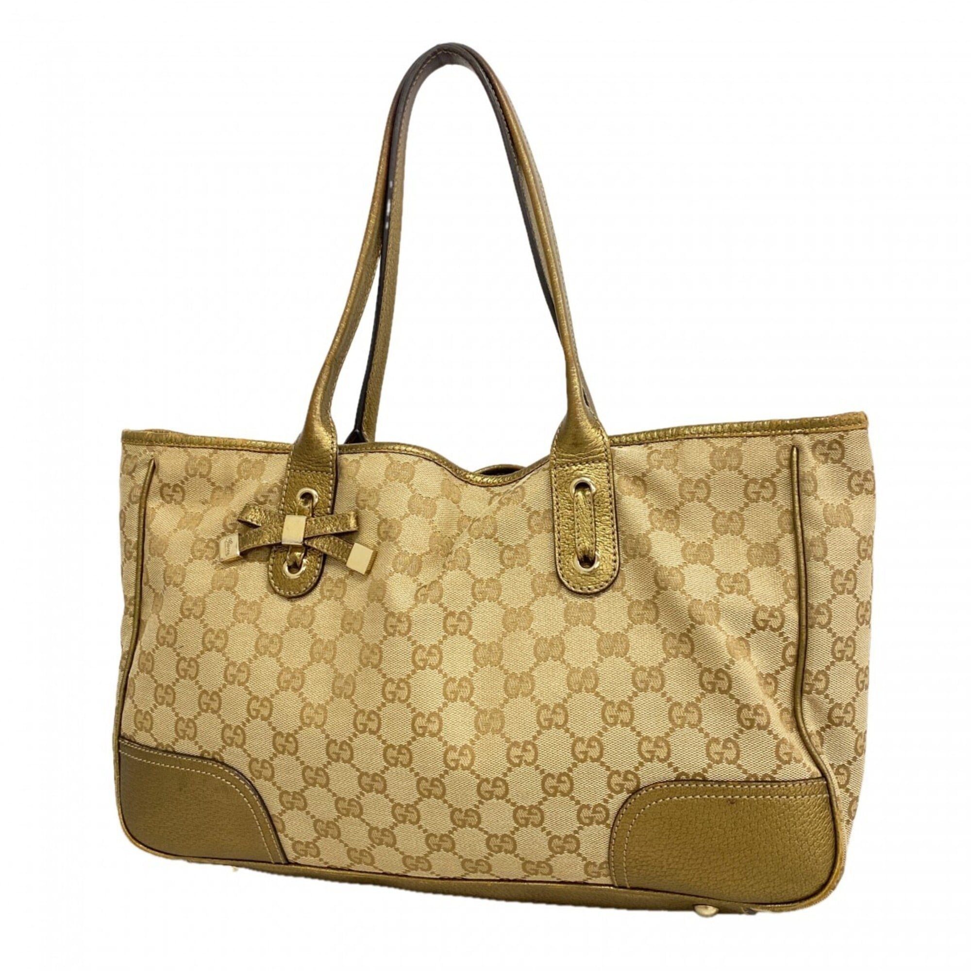 Gucci Beige Canvas Tote Bag (Pre-Owned)