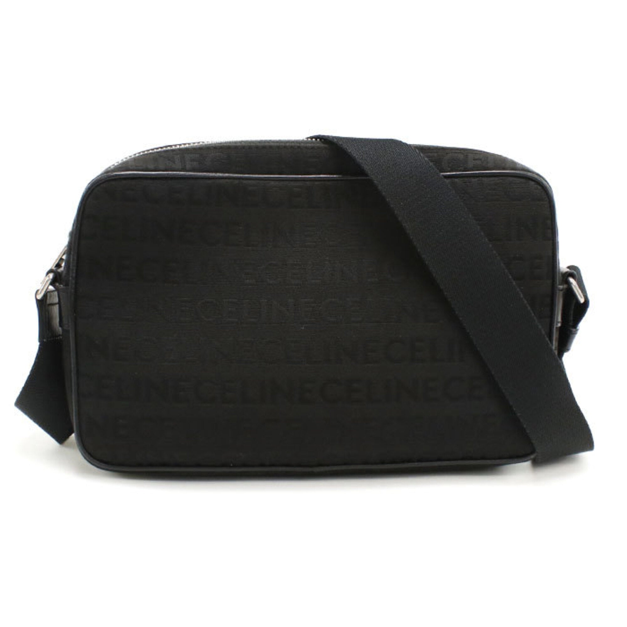 Celine Black Canvas Messenger Bag Shoulder Bag (Pre-Owned)