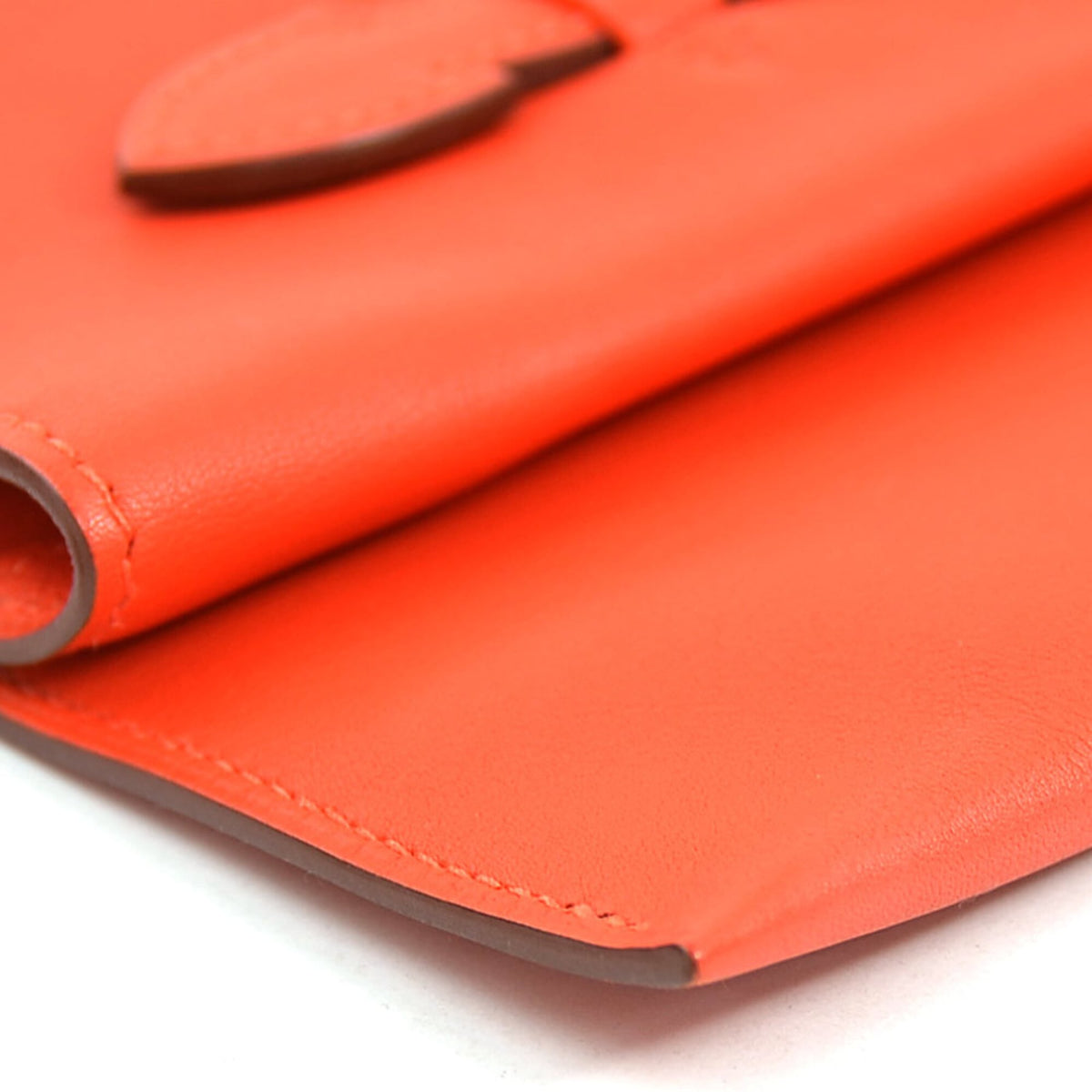 Hermes Red Orange Leather Clutch Bag (Pre-Owned)