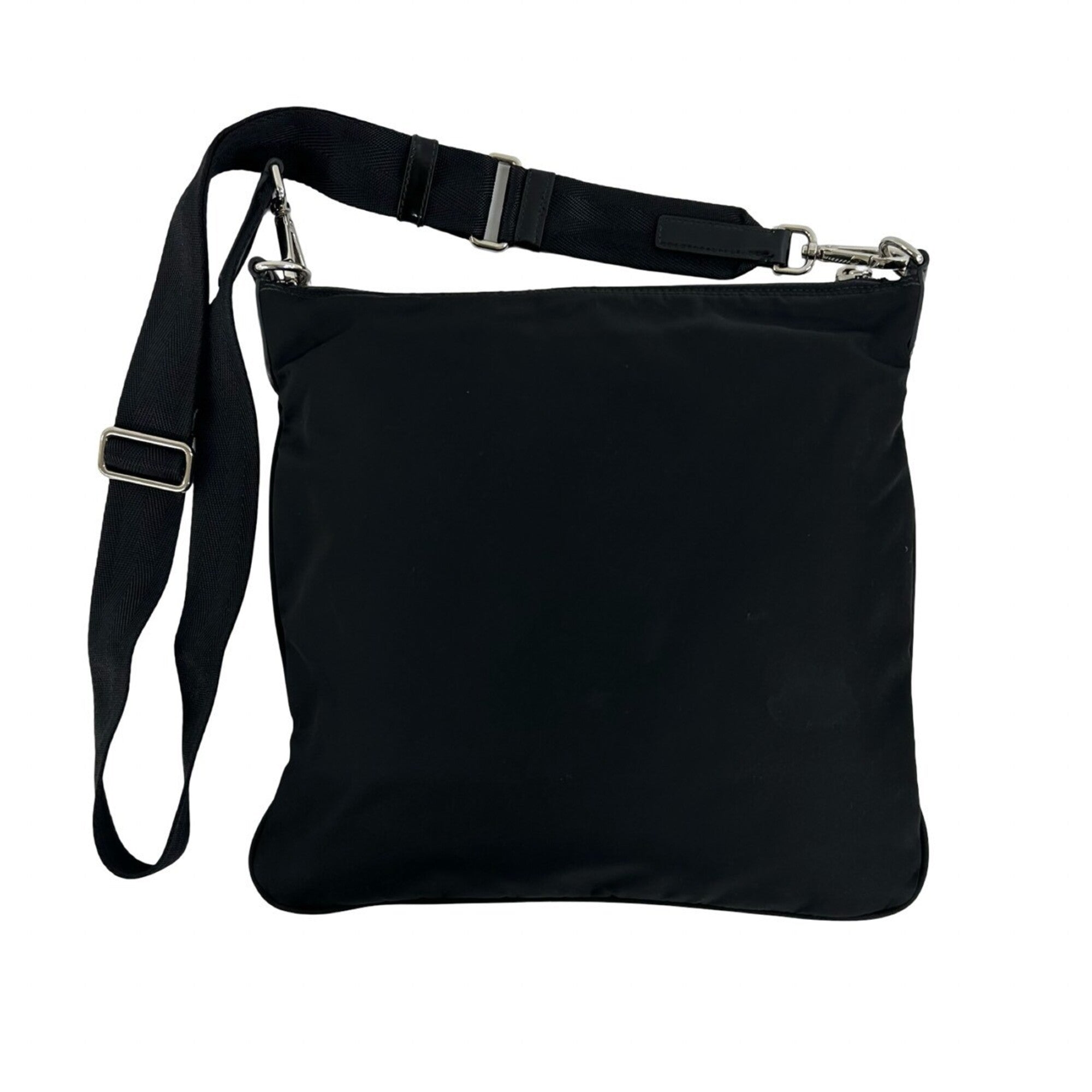 Prada Black Nylon Patent Leather Pochette Shoulder Bag (Pre-Owned)