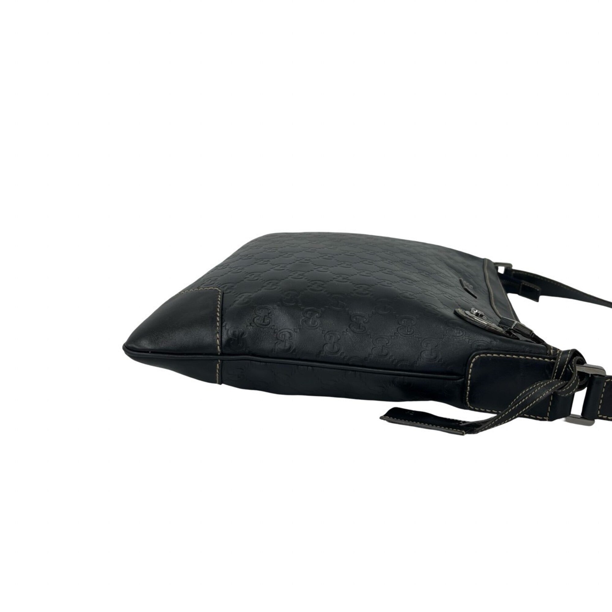Gucci Navy Leather Shoulder Bag (Pre-Owned)