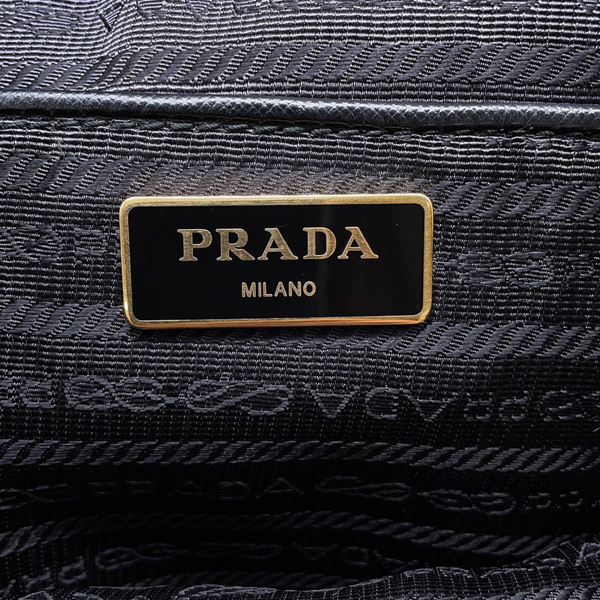 Prada Black Multi-Color Nylon Leather Backpack Handbag (Pre-Owned)