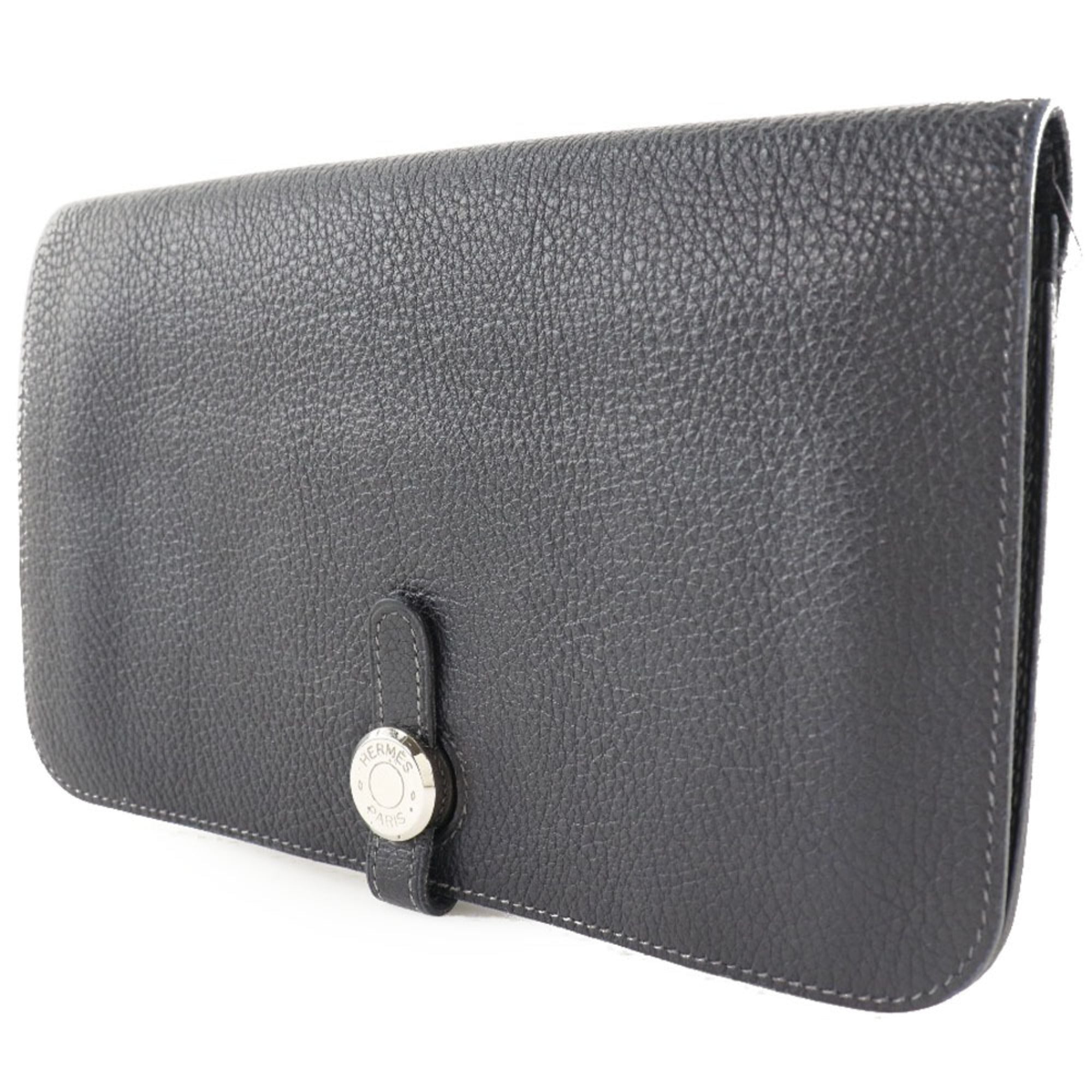 Hermes Dogon Navy Togo Leather Long Bill Wallet (Bi-Fold) (Pre-Owned)
