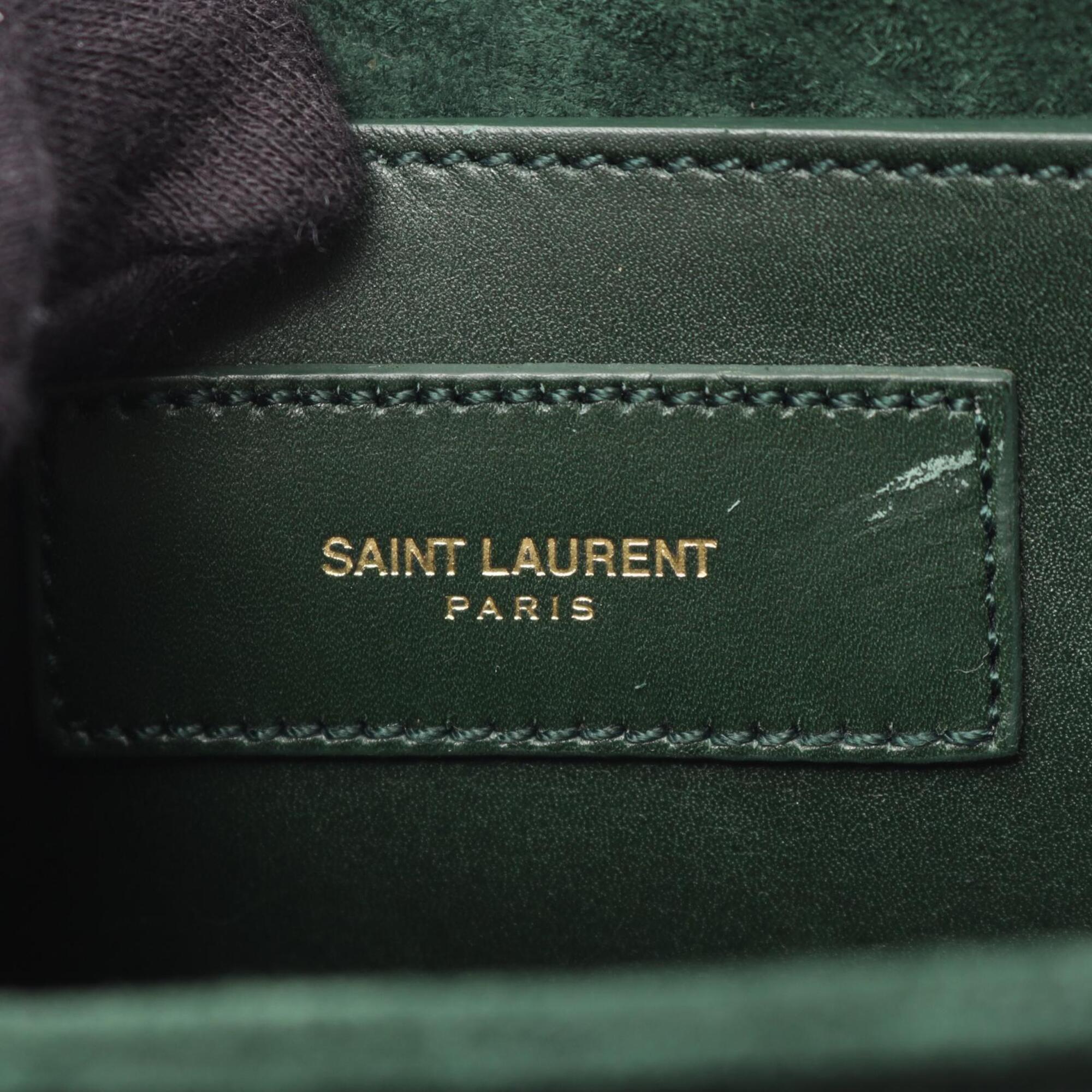 Yves Saint Laurent Green Leather Handbag Shoulder Bag (Pre-Owned)