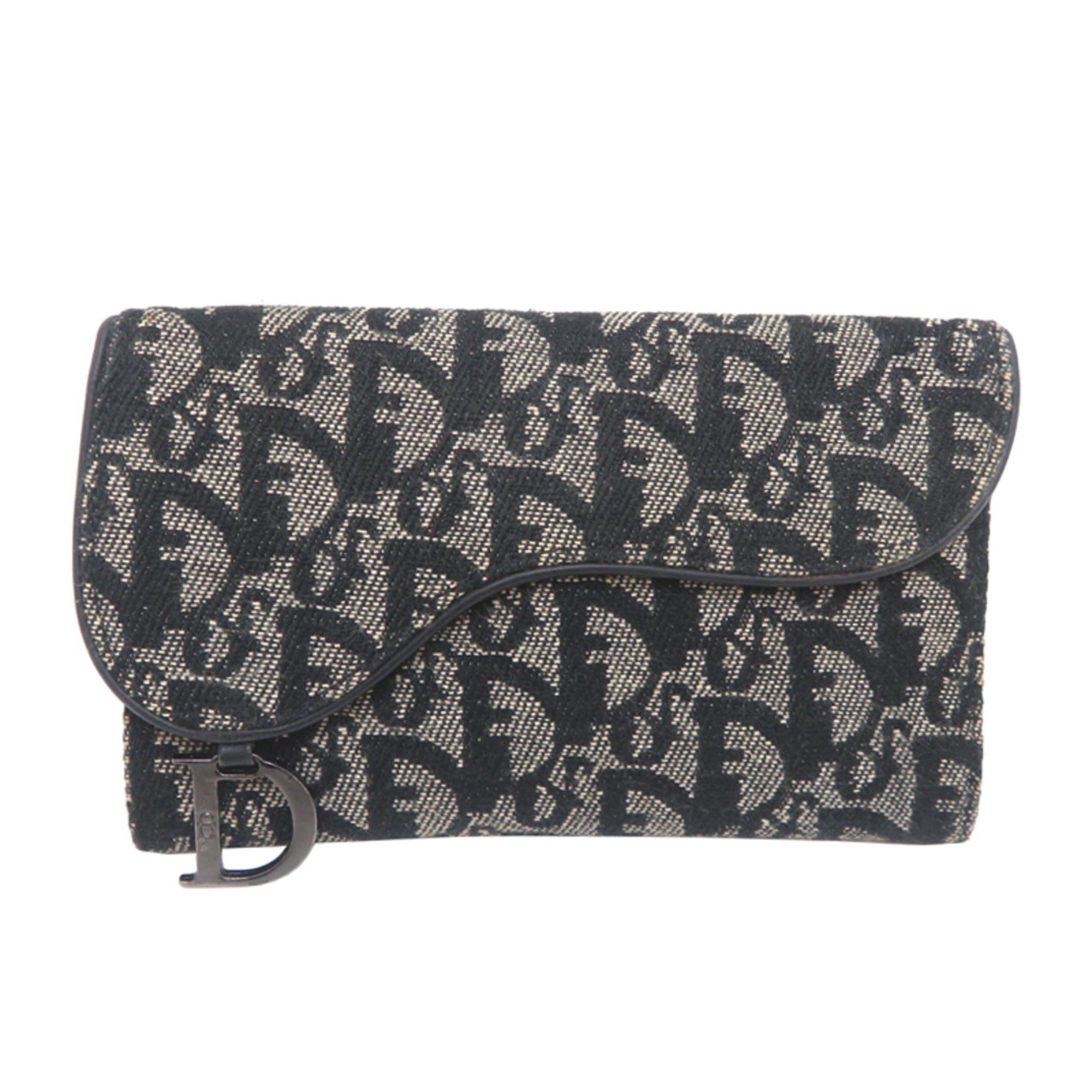 Christian Dior Blue Jacquard Wallet (Tri-Fold) (Pre-Owned)