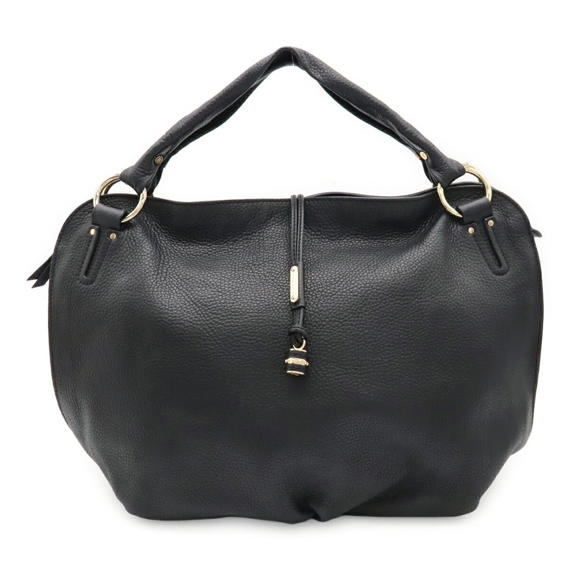Celine Black White Leather Handbag Shoulder Bag (Pre-Owned)