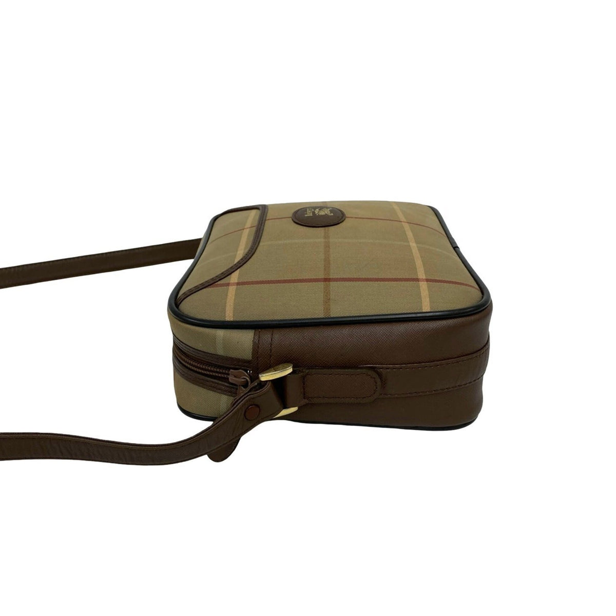Burberry Brown Khaki Canvas Leather Pochette Shoulder Bag (Pre-Owned)