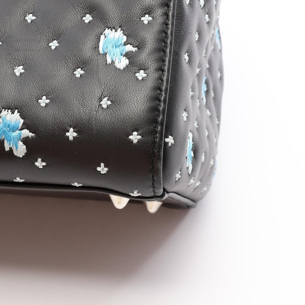 Christian Dior Black Blue White Leather Handbag (Pre-Owned)
