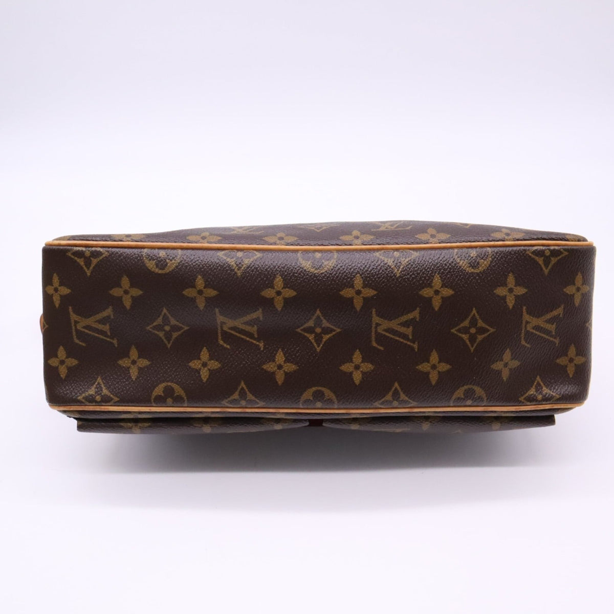Louis Vuitton Monogram Beige Brown Coated Canvas Leather Handbag (Pre-Owned)