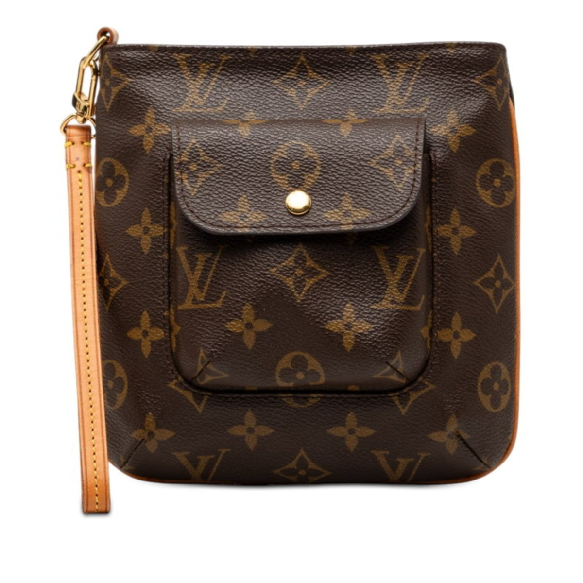 Louis Vuitton Brown Pvc Leather Handbag Pouch (Pre-Owned)