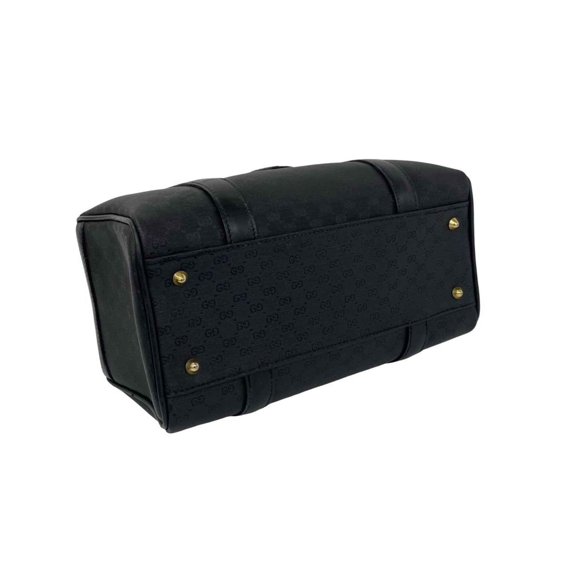 Gucci Black Leather Pvc Boston Bag Handbag (Pre-Owned)