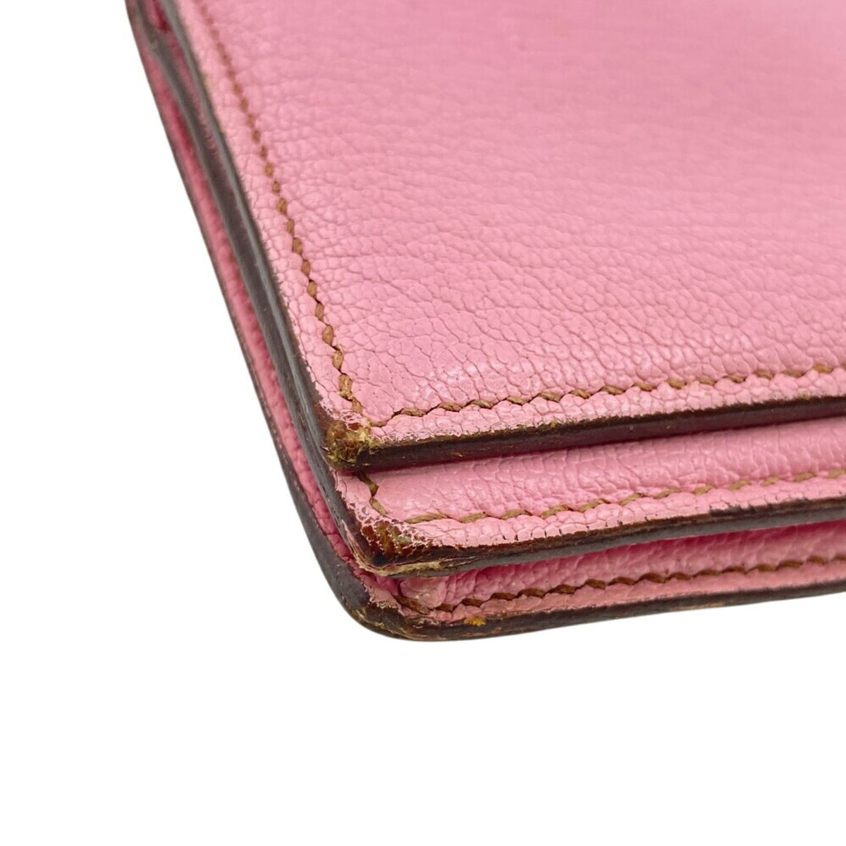 Hermes Pink Chevre Myzore Leather Long Wallet (Bi-Fold) (Pre-Owned)