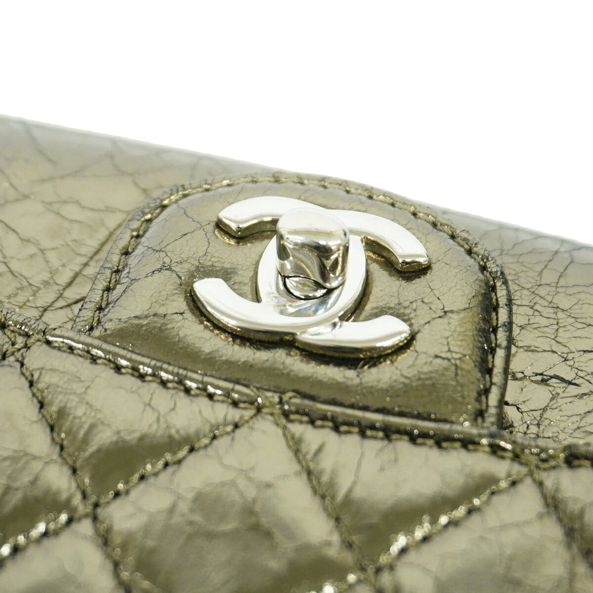 Chanel Champagne Gold Leather Shoulder Bag (Pre-Owned)