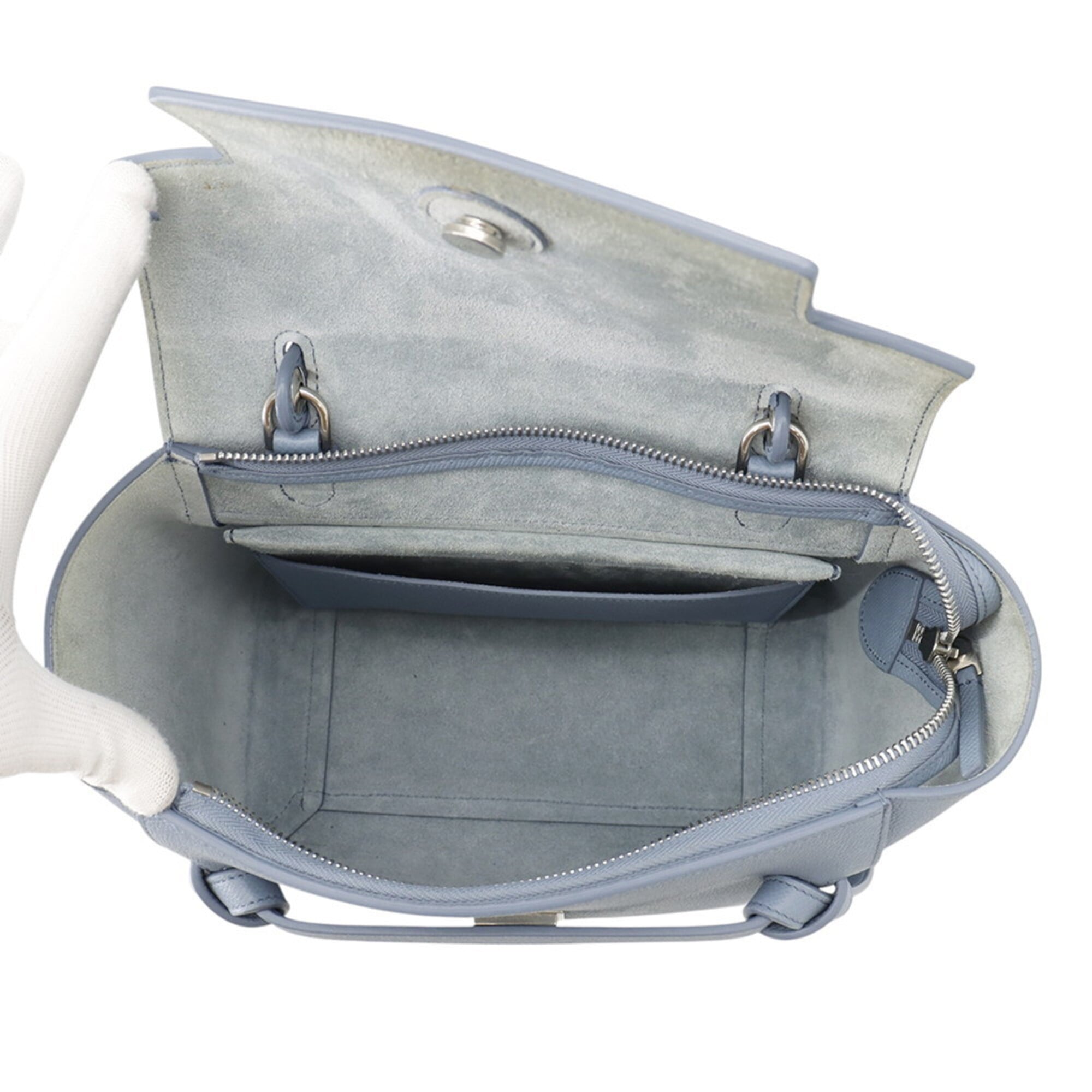 Celine Blue Leather Handbag Shoulder Bag (Pre-Owned)