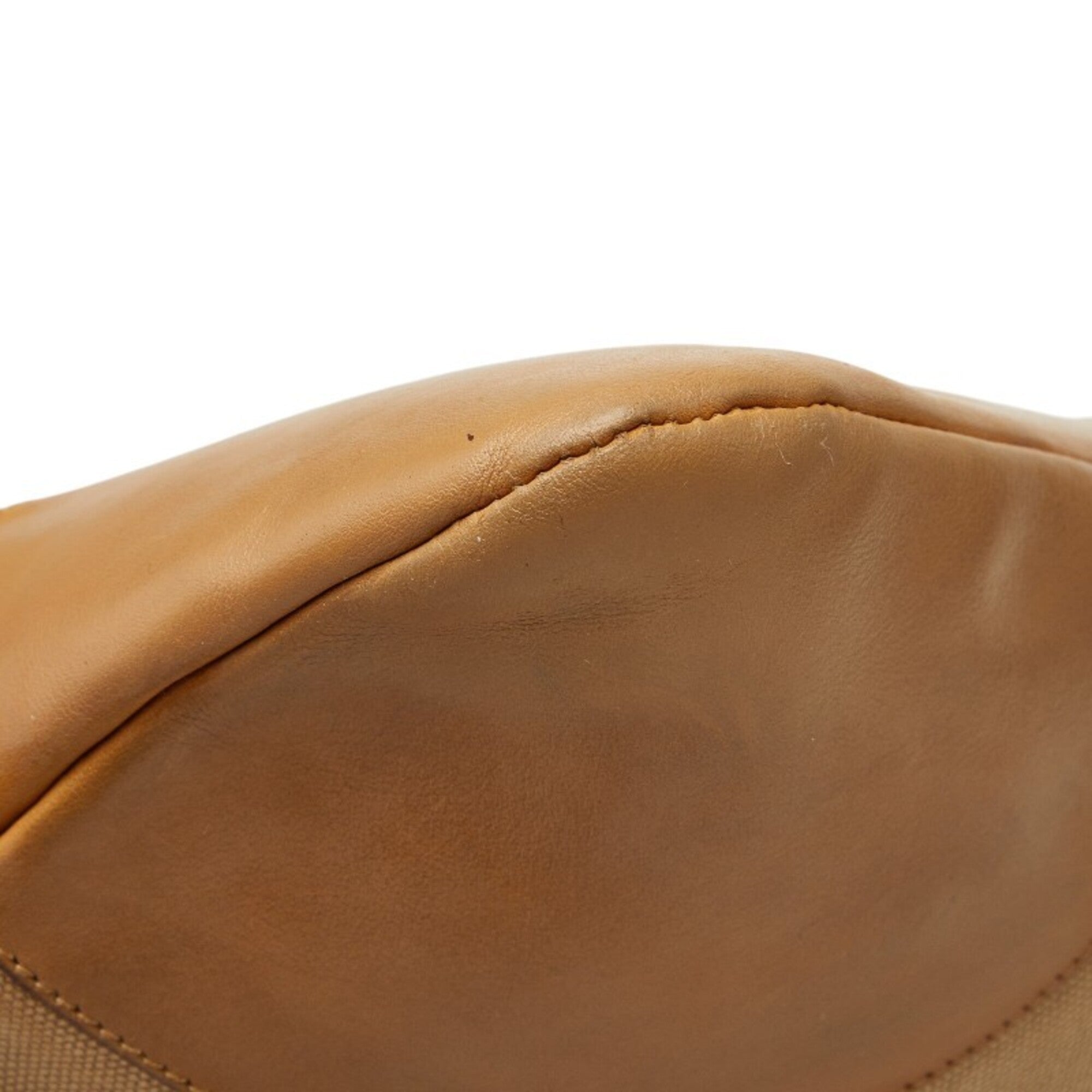 Prada Beige Canvas Leather Shoulder Bag (Pre-Owned)