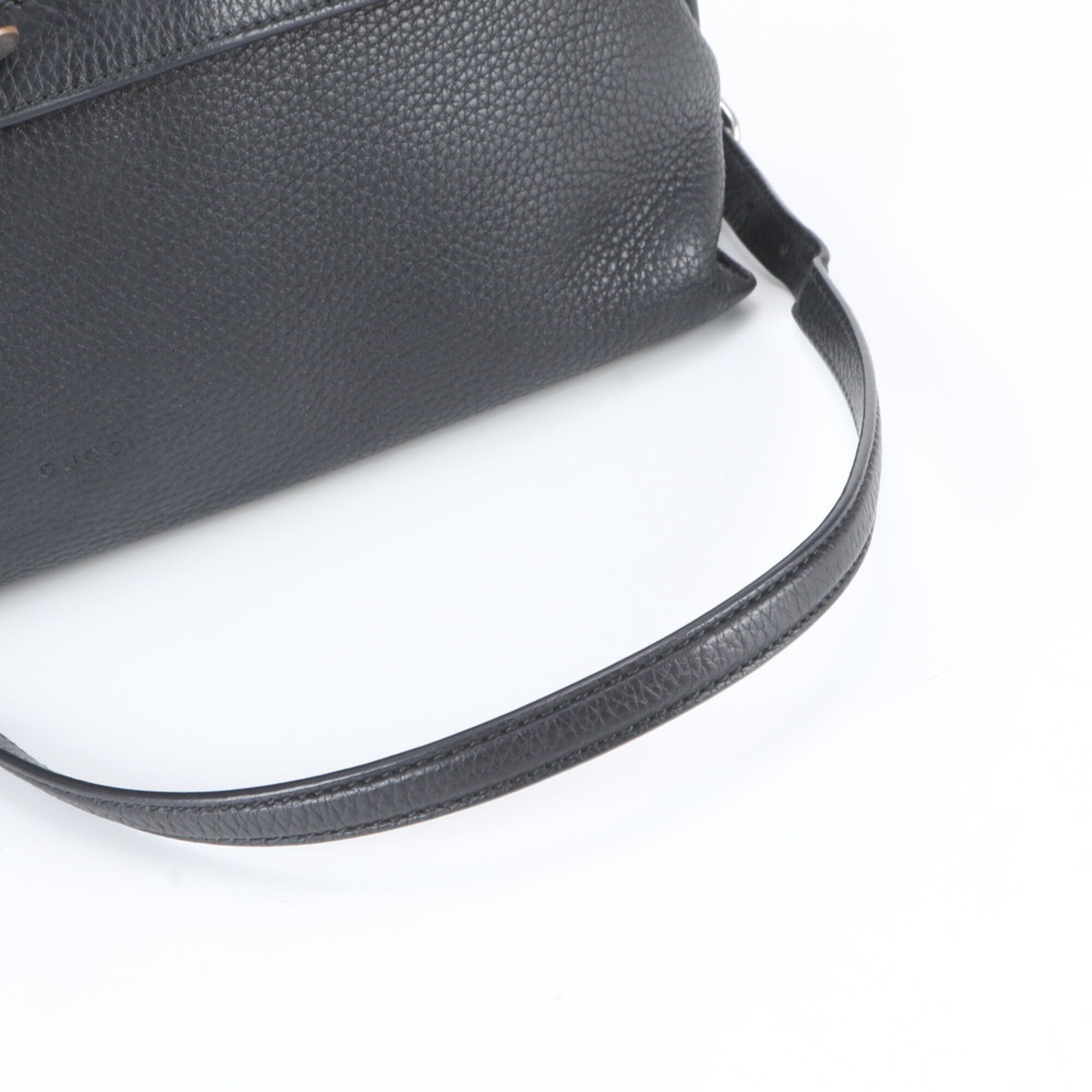 Gucci Black Leather Shoulder Bag Tote Bag (Pre-Owned)