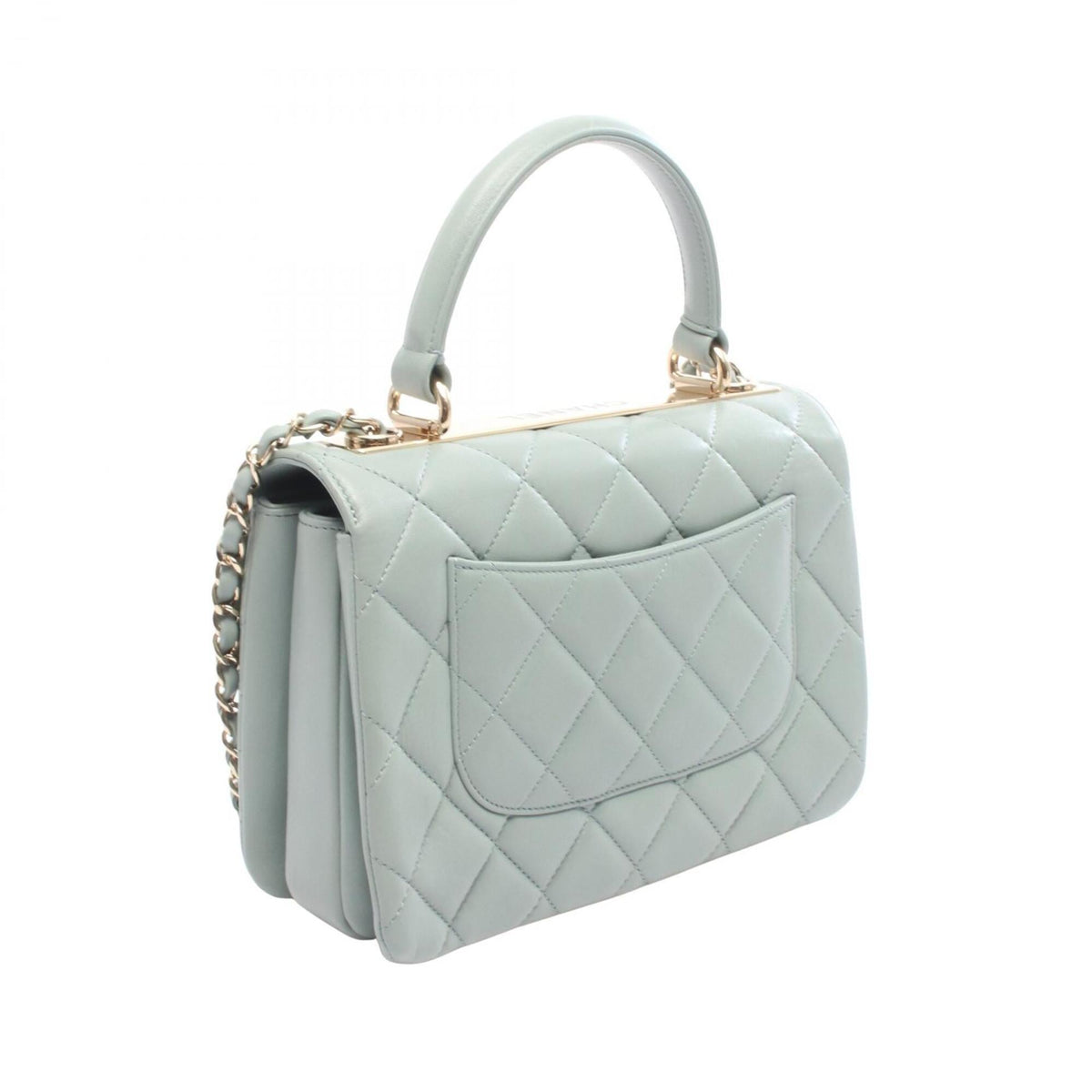 Chanel Green Leather Handbag Shoulder Bag (Pre-Owned)