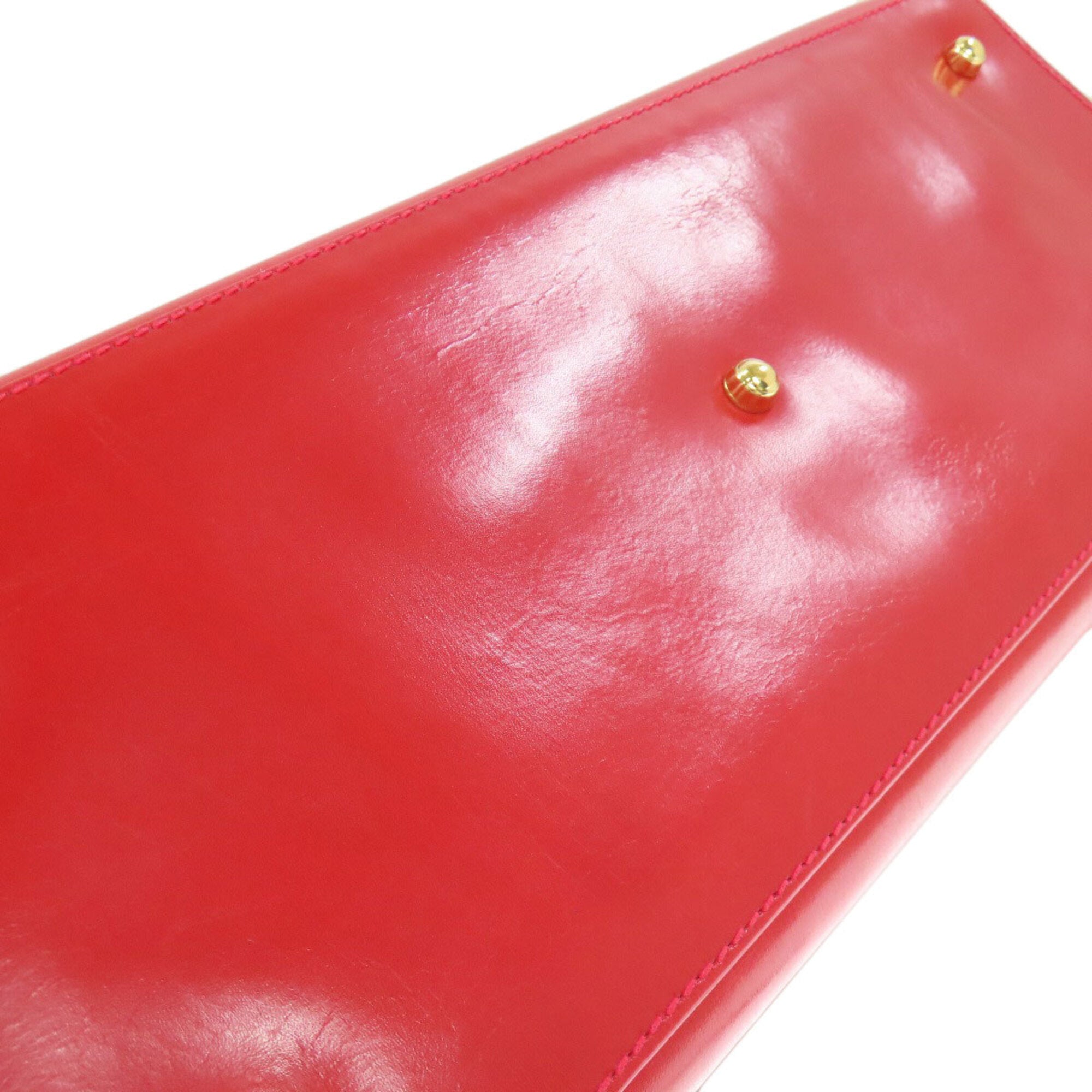 Gucci Red Color Leather Handbag (Pre-Owned)