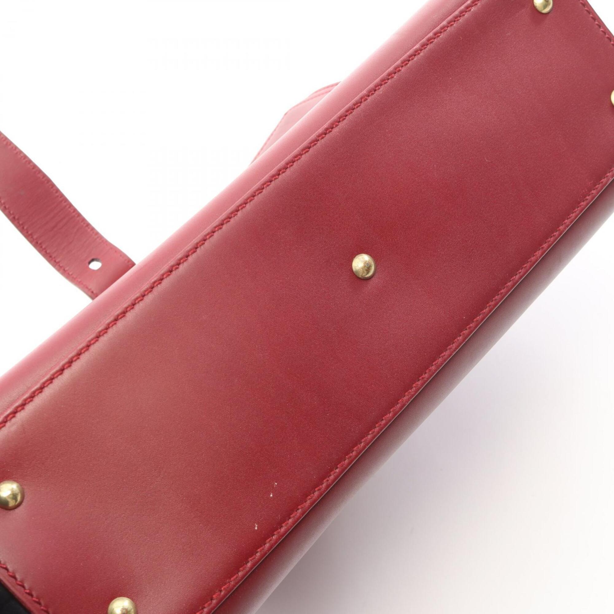 Gucci Bordeaux Leather Handbag (Pre-Owned)