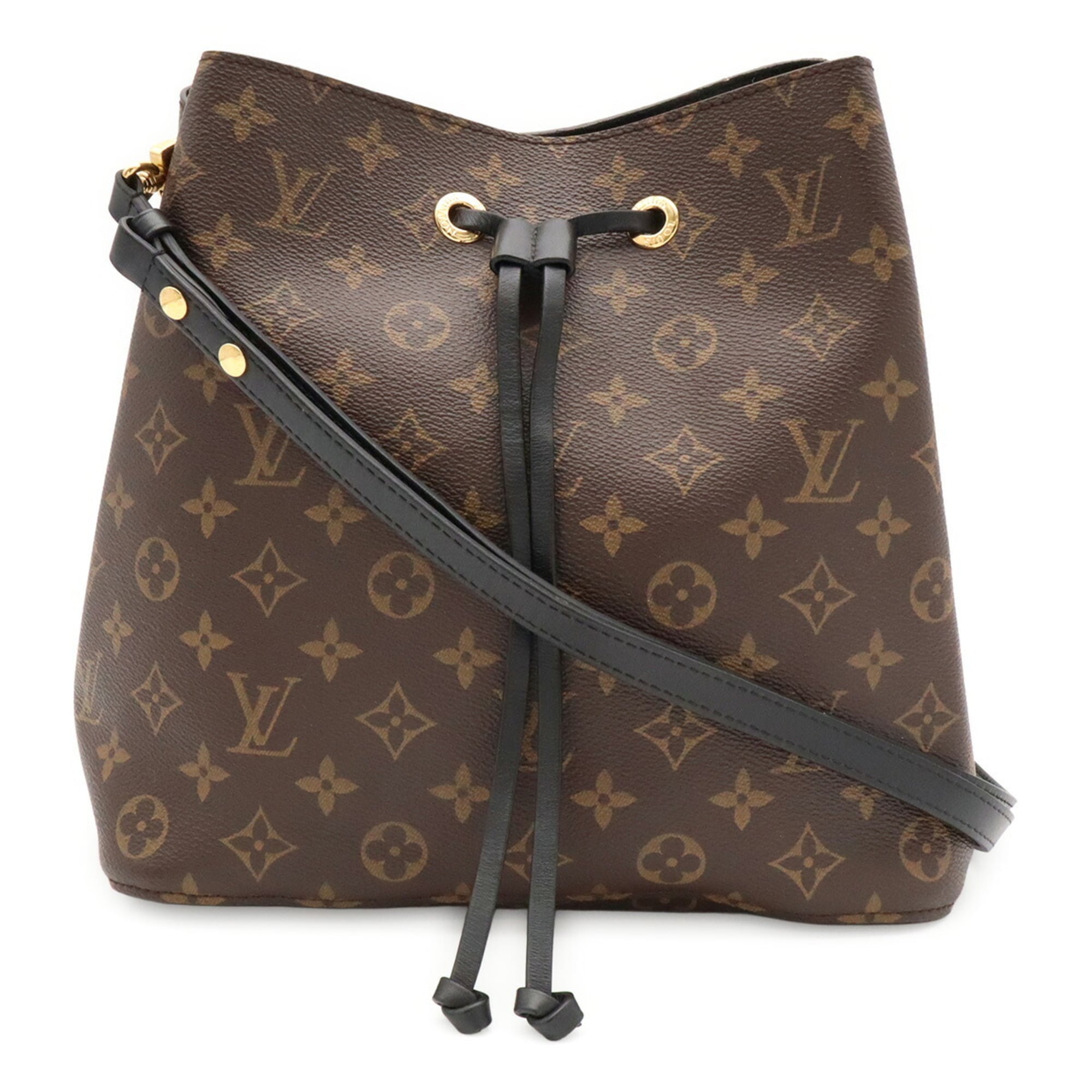Louis Vuitton Noir Monogram Canvas Leather Shoulder Bag (Pre-Owned)