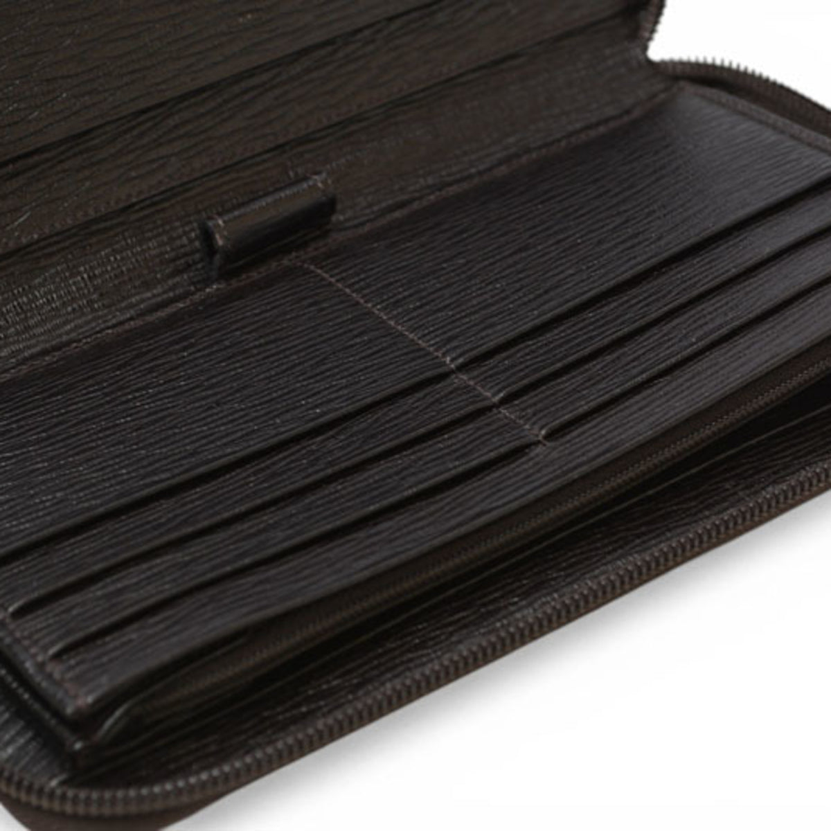 Salvatore Ferragamo Gancini Dark Brown Red Color Leather Long Wallet (Bi-Fold) (Pre-Owned)
