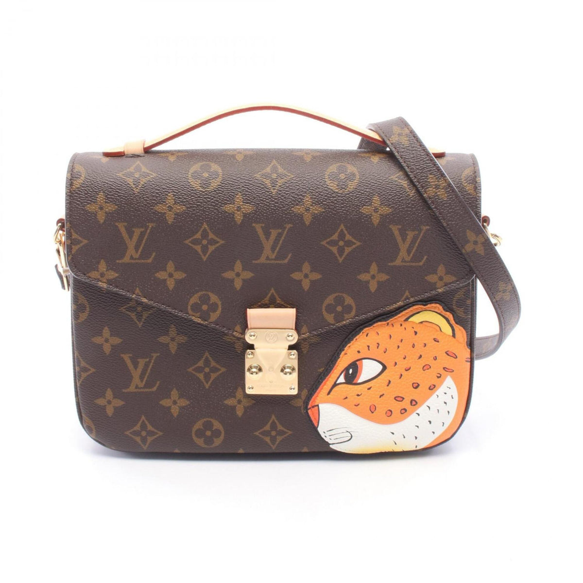 Louis Vuitton Brown Multi-Color Coated Canvas Leather Handbag Pochette (Pre-Owned)